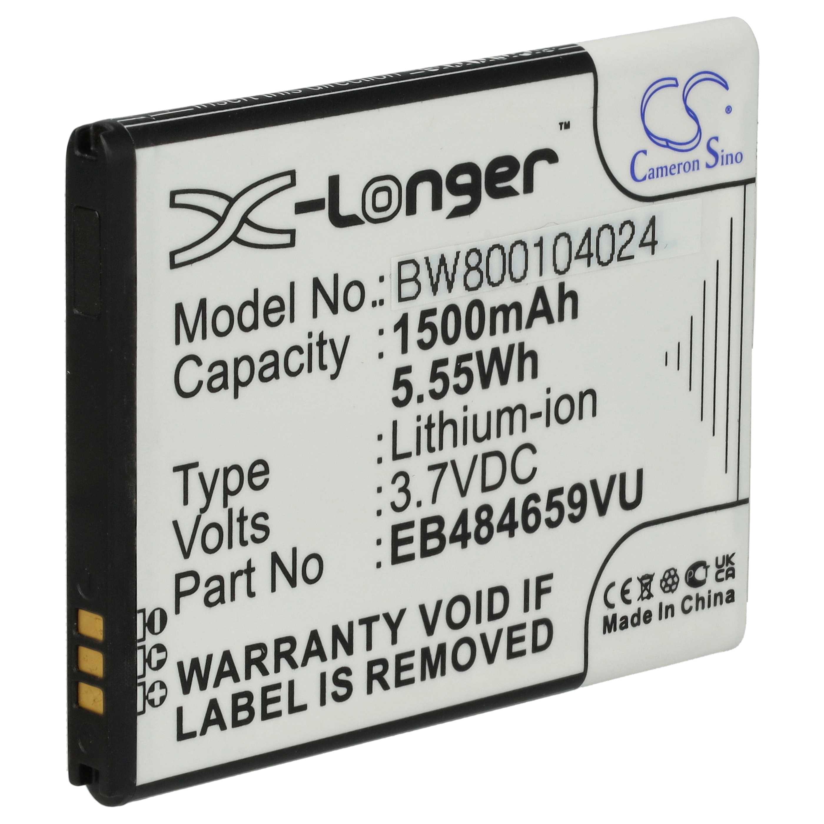 Mobile Phone Battery Replacement for Samsung EB484659VA, EB484659VABSTD, EB484659VU - 1500 mAh 3.7 V Li-Ion