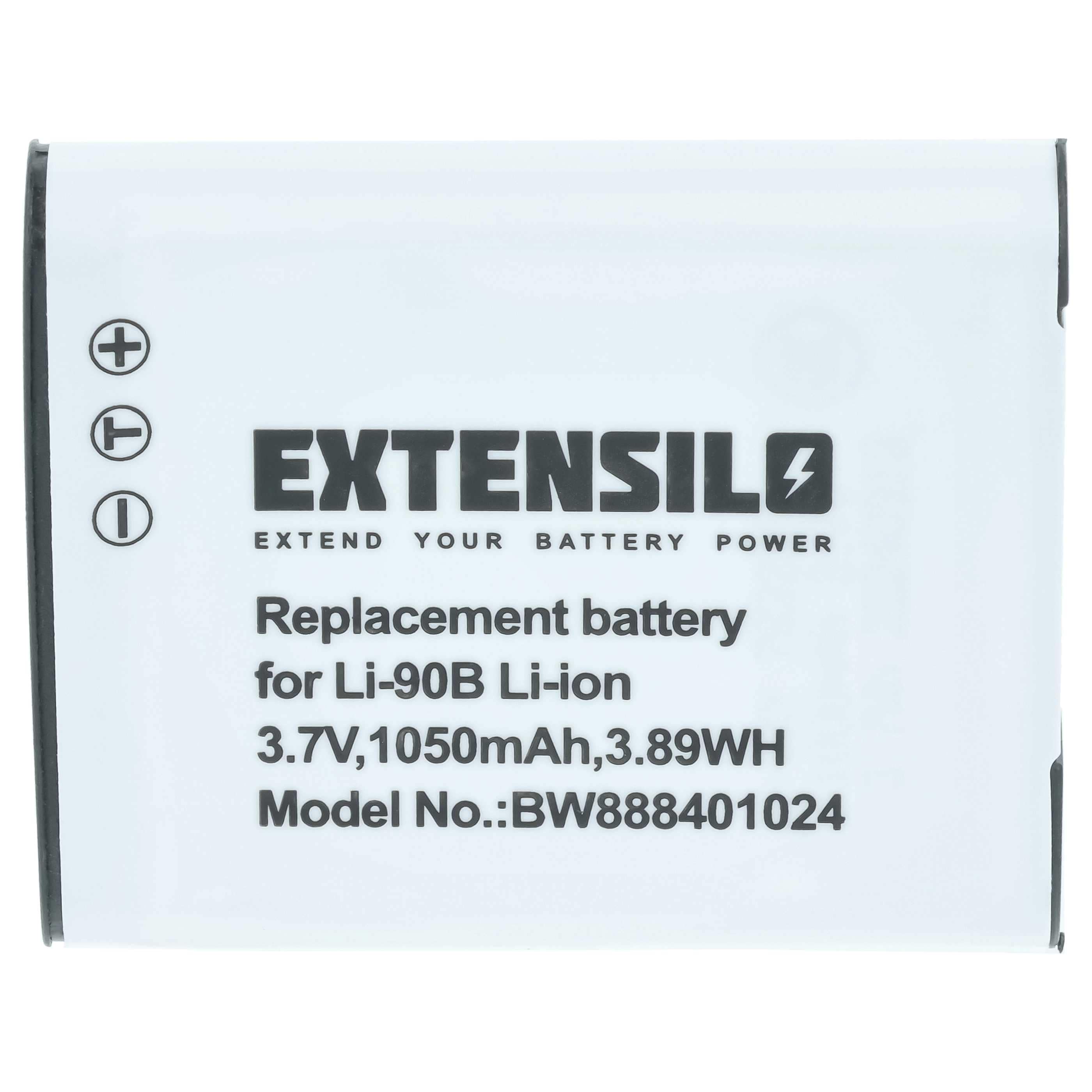 3x Battery replaces Olympus Li-92B, Li-90B - 1050mAh, 3.7V, Li-Ion