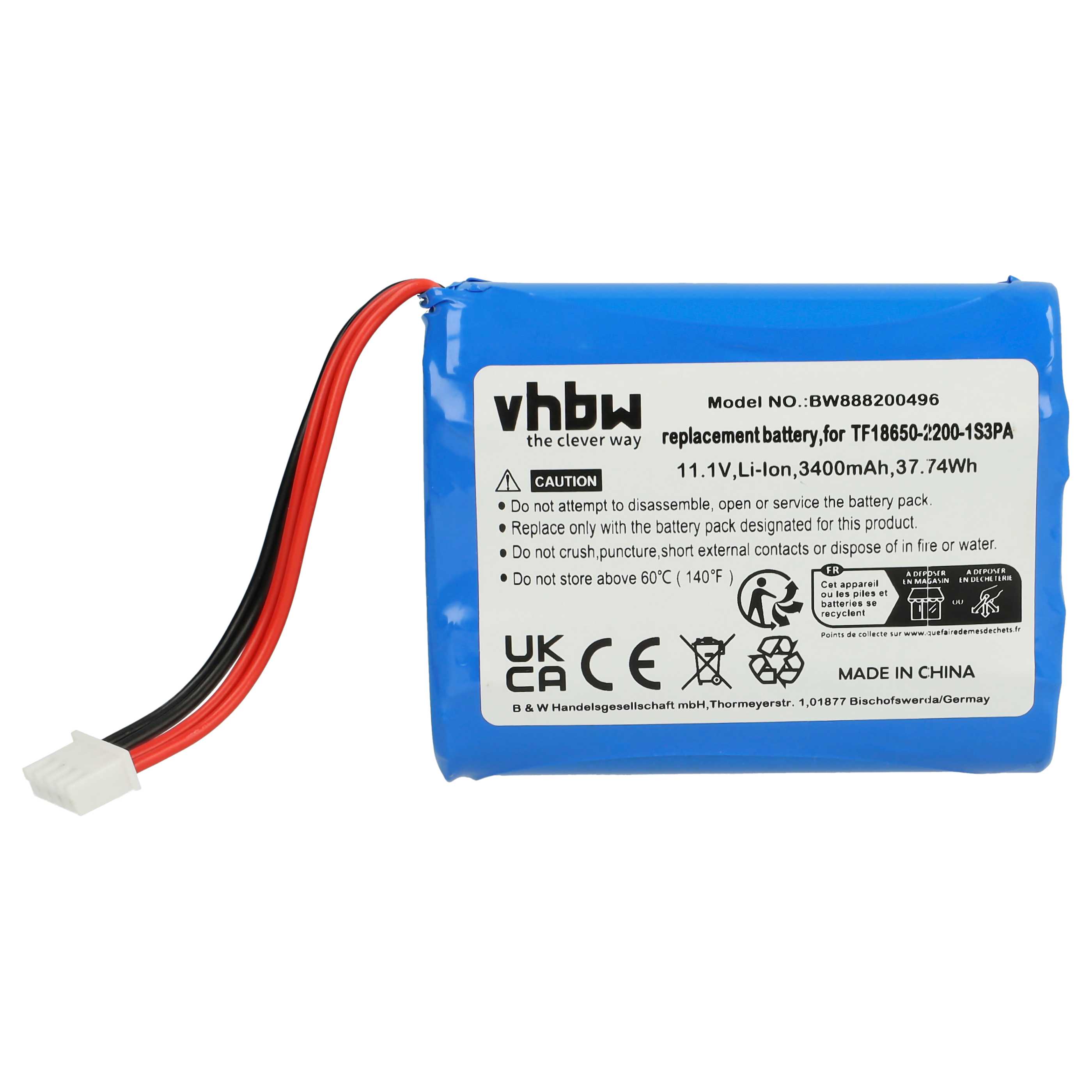 Akumulator do głośnika zamiennik Marshall TF18650-2200-1S3PA - Li-Ion 3400mAh
