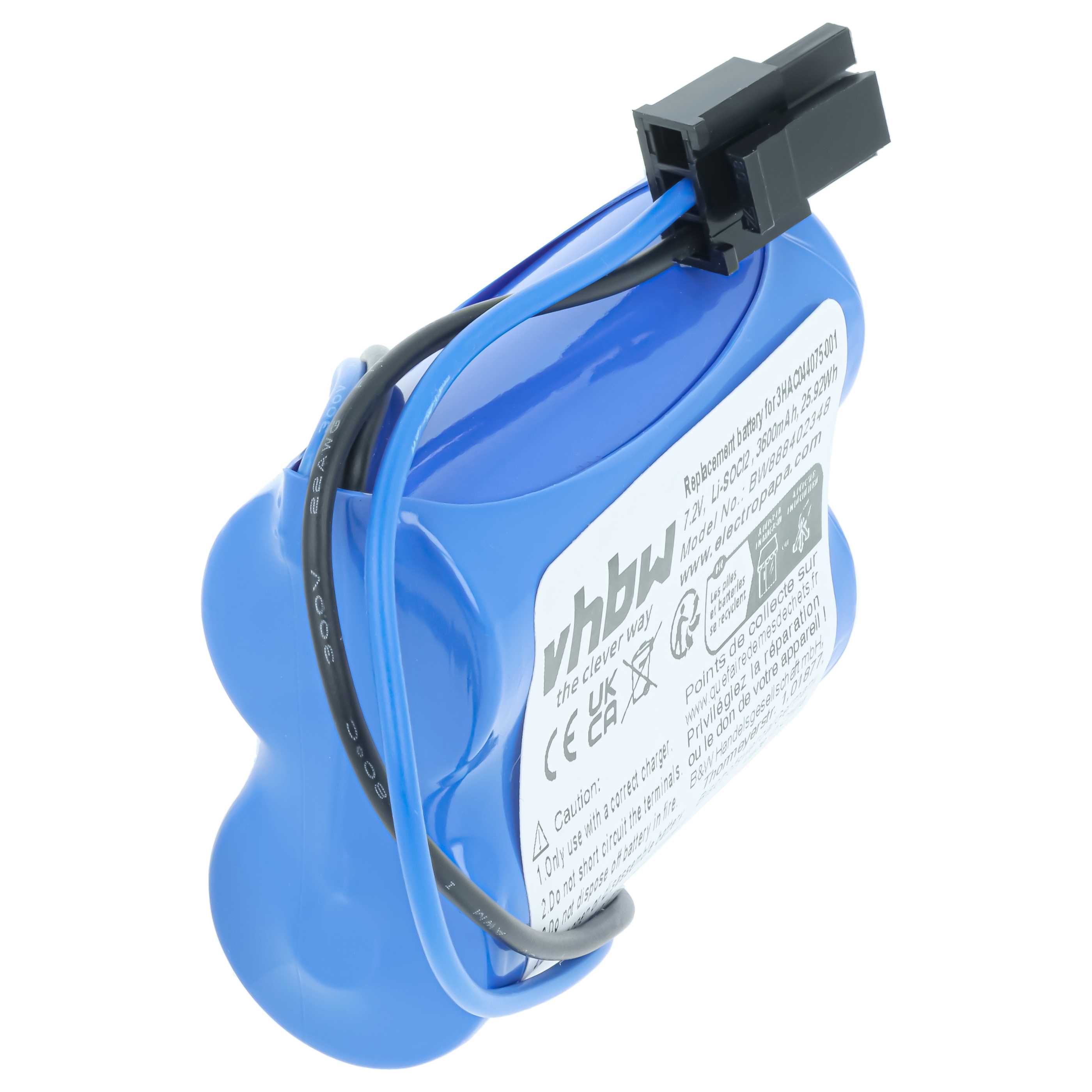 Industrial Robot 2x Battery replaces ABB 3HAC044075-001/01, 3HAC044075-001 - 3600 mAh 7.2 V Li-SOCl2