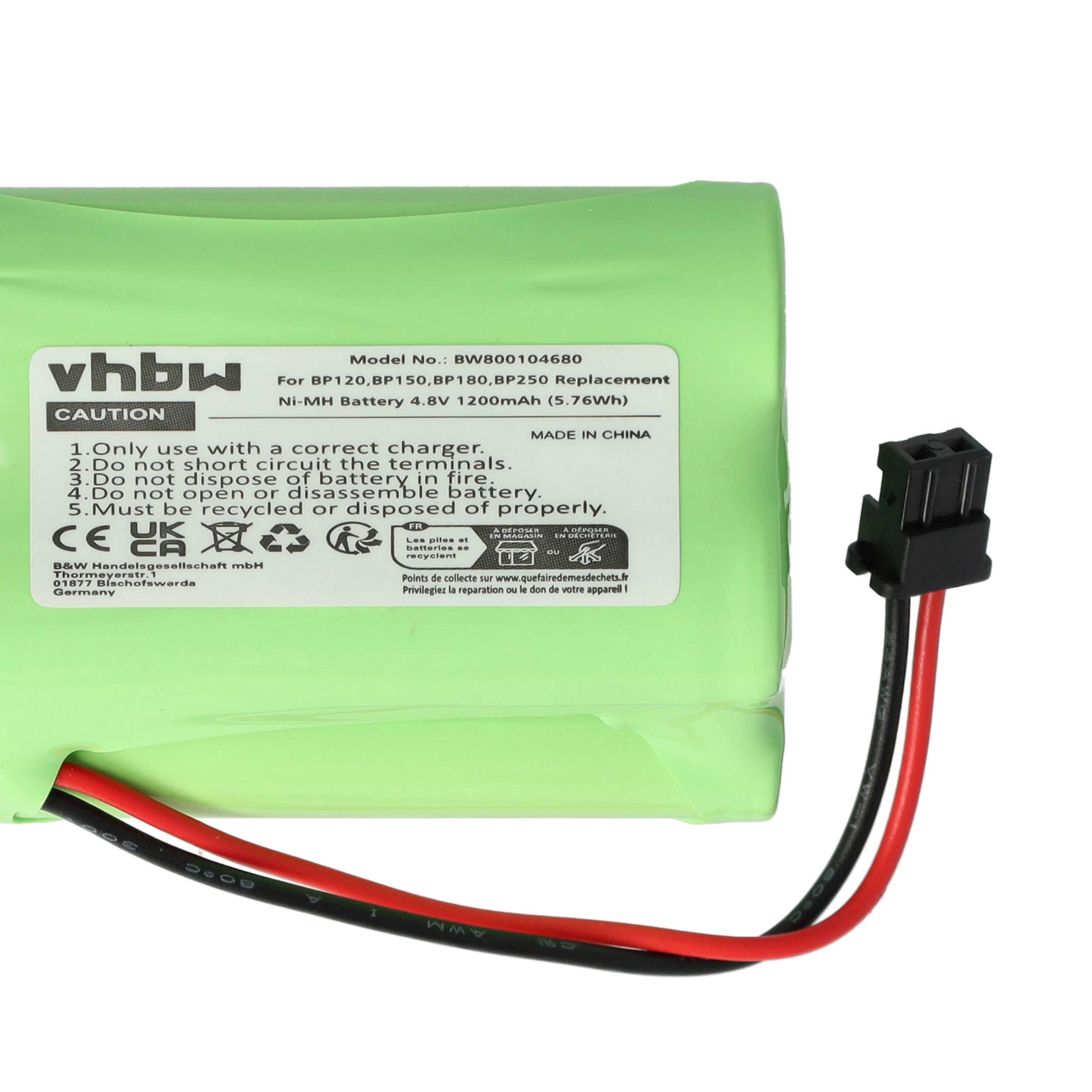 Radio 2x Battery replaces BP120, BBTY0356001, BP180, BP150, BP250 - 1200 mAh 4.8 V NiMH