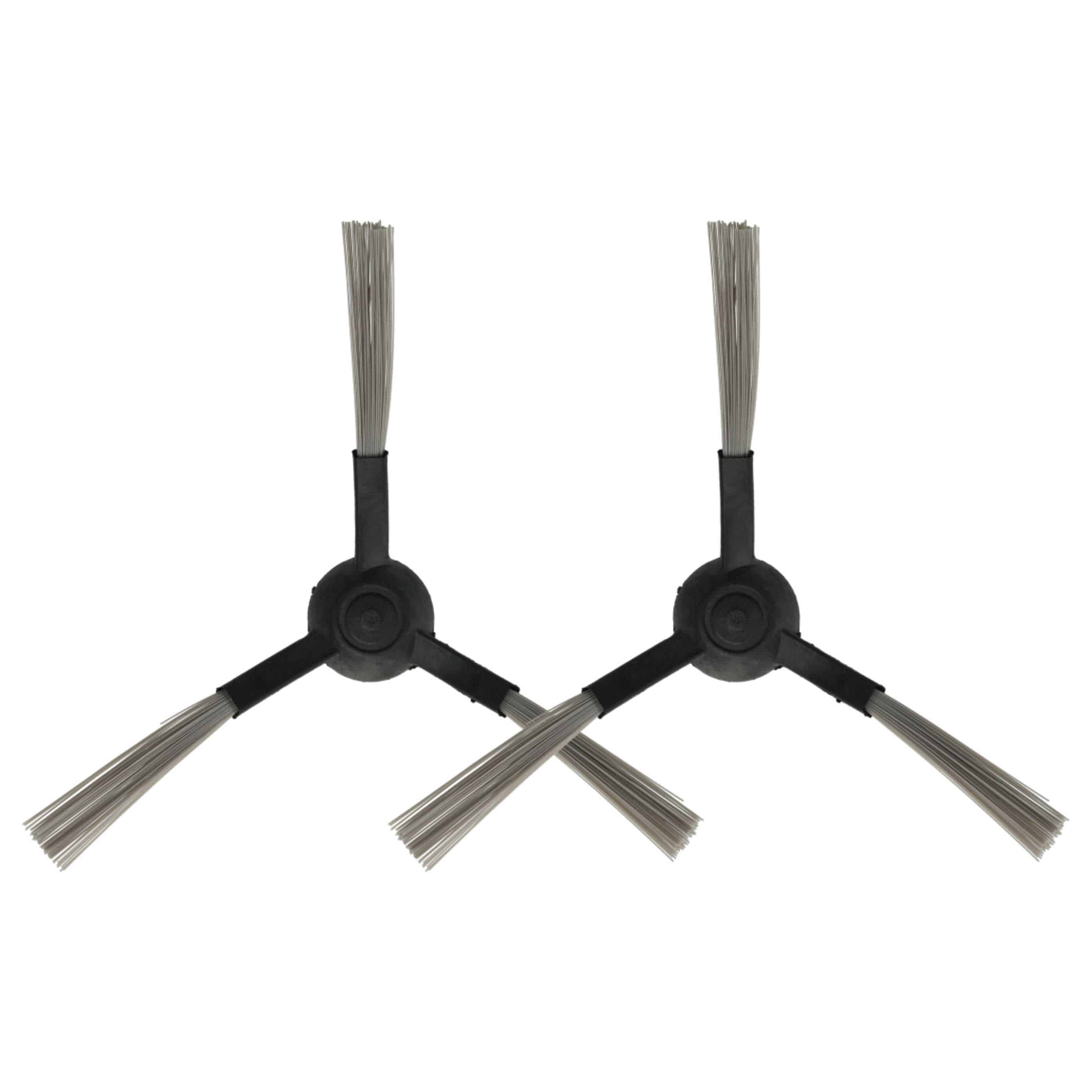 2x Side Brush suitable for Proscenic, Cecotec, Xiaomi 3490/4090 Robot Vacuum Cleaner etc. - 3-armed, black