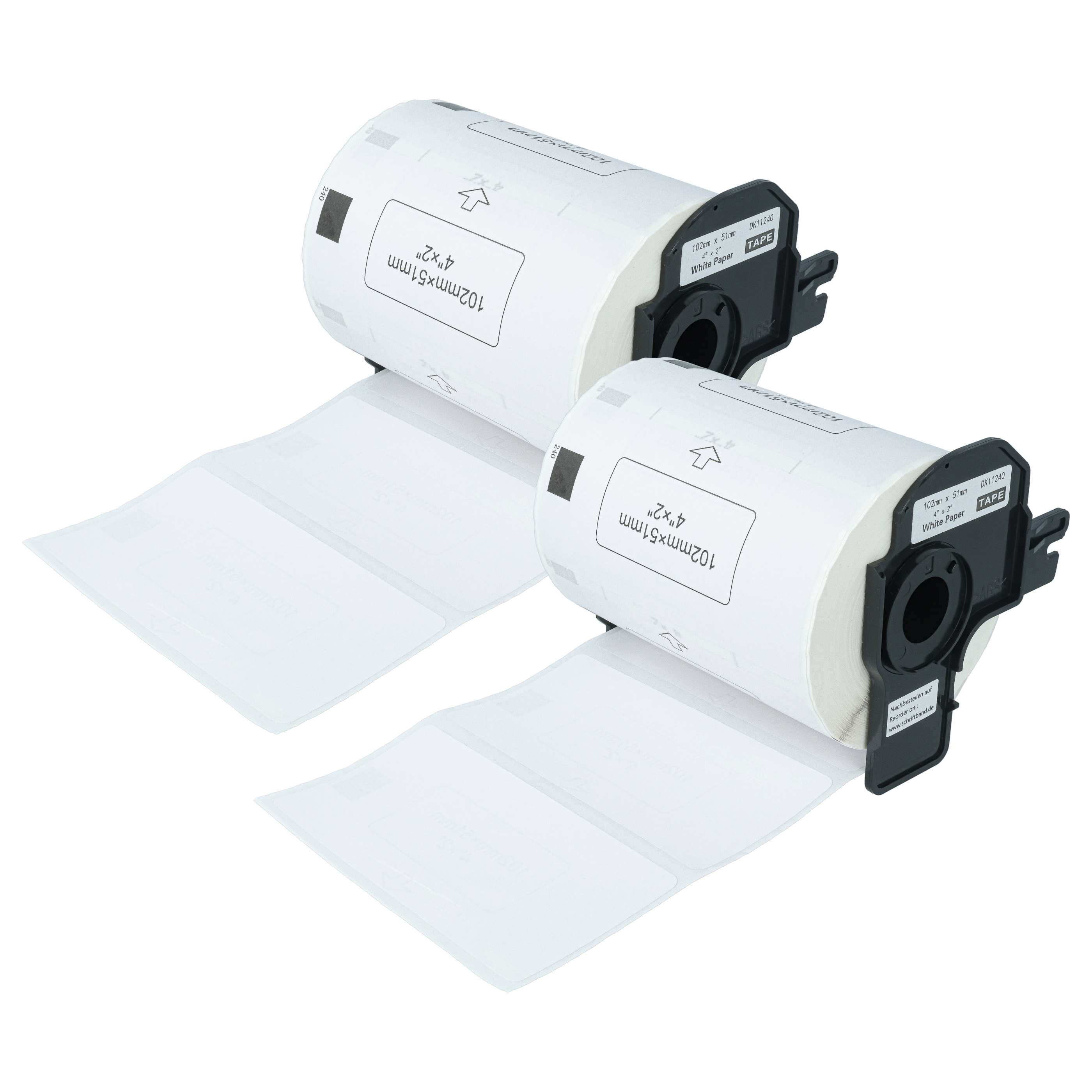 2x Etykiety do drukarki zam. Brother DK-11240 - 102 mm x 51 mm + uchwyt
