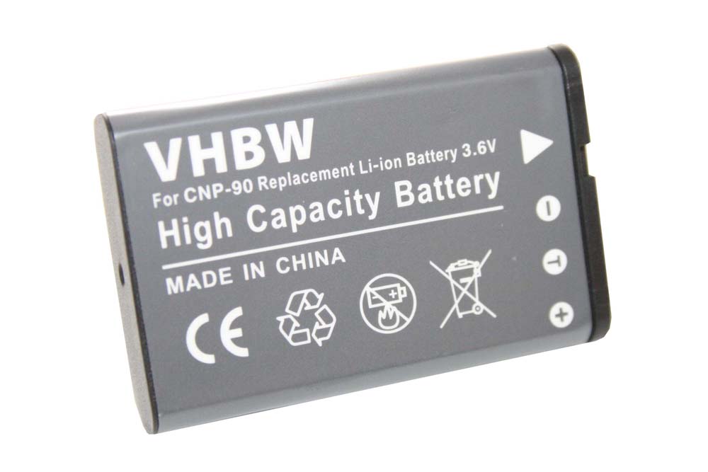 Batterie remplace Casio NP-90 pour appareil photo - 1300mAh 3,6V Li-ion