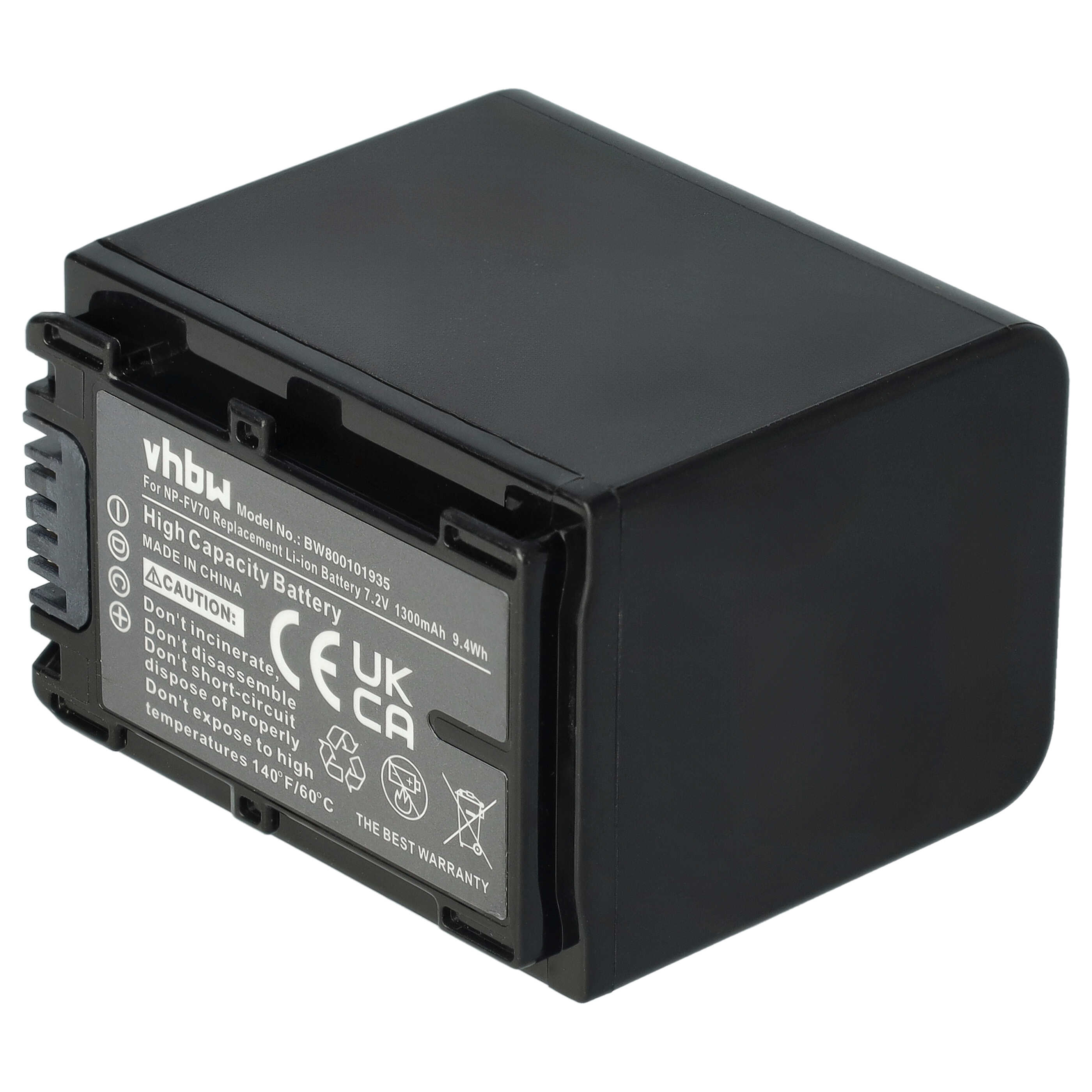 Akumulator do kamery cyfrowej / wideo zamiennik Sony NP-FV40, NP-FV100, NP-FV30 - 1300 mAh 7,2 V Li-Ion