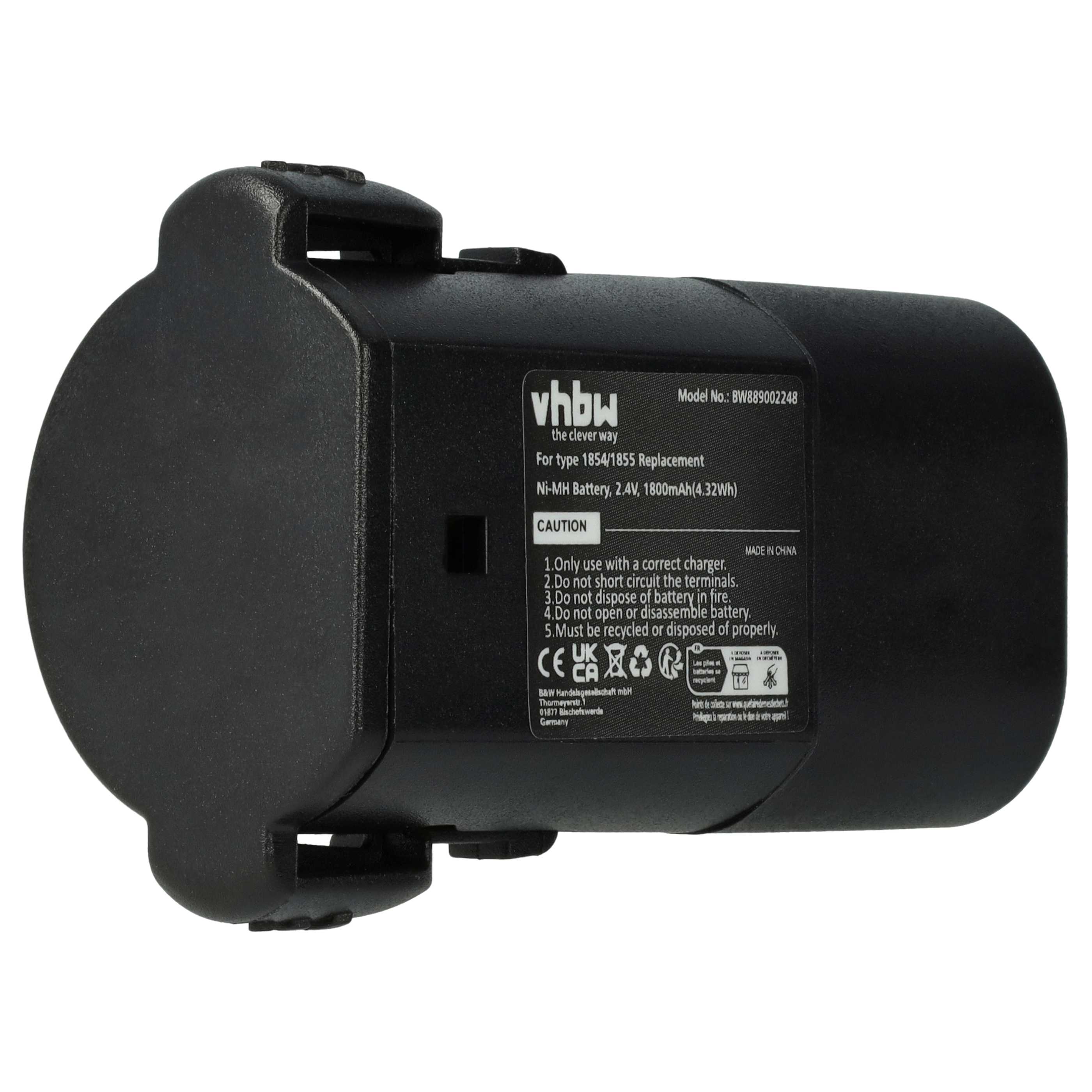Batterie remplace Moser 1854-7988 tondeuse pour chien Moser - 1800mAh 2,4V NiMH