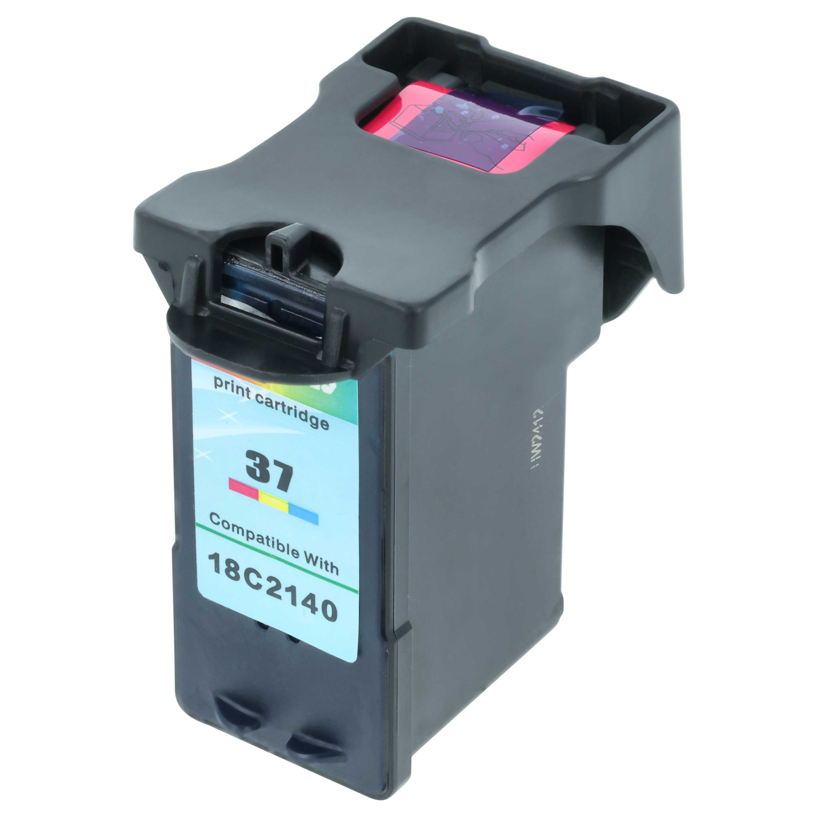 Ink Cartridge as Exchange for Lexmark 37A, 18C2180E, 37 for Lexmark Printer - Tri-Colour, Refilled 18 ml