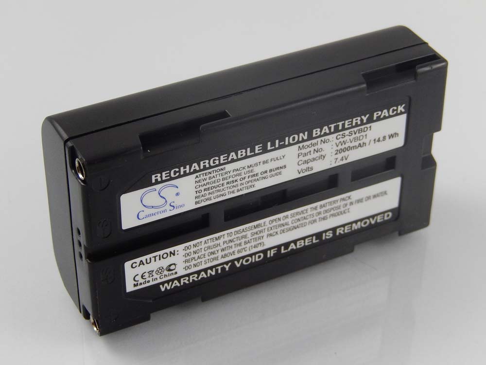 Videocamera Battery Replacement for Hitachi VM-BPL13, M-BPL30, VM-BPL13J, VM-BPL13A - 2000mAh 7.4V Li-Ion