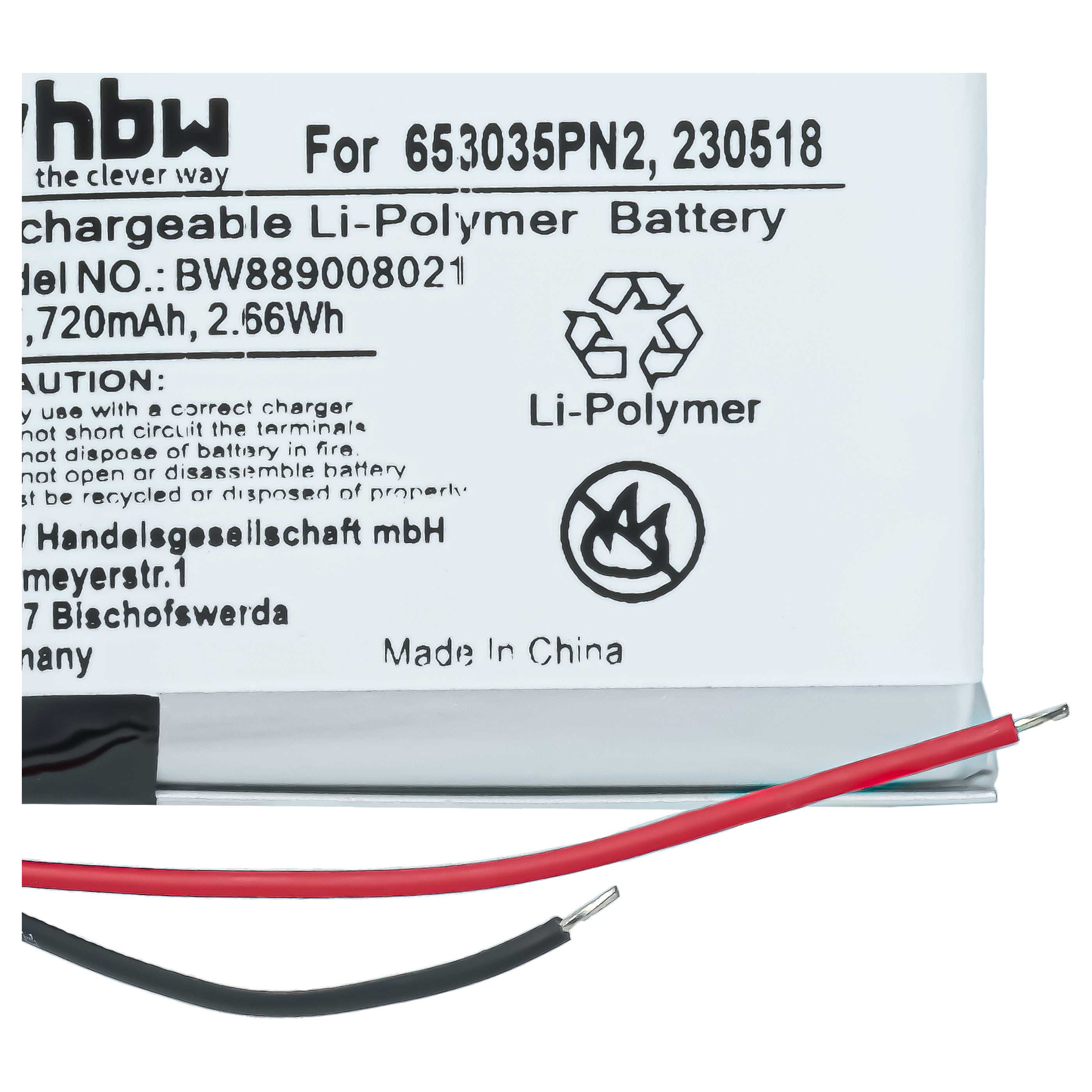 Akku für Anker SoundCore Q10, Q20, Q30, Q35 für Headset - 720mAh 3,7V Li-Polymer