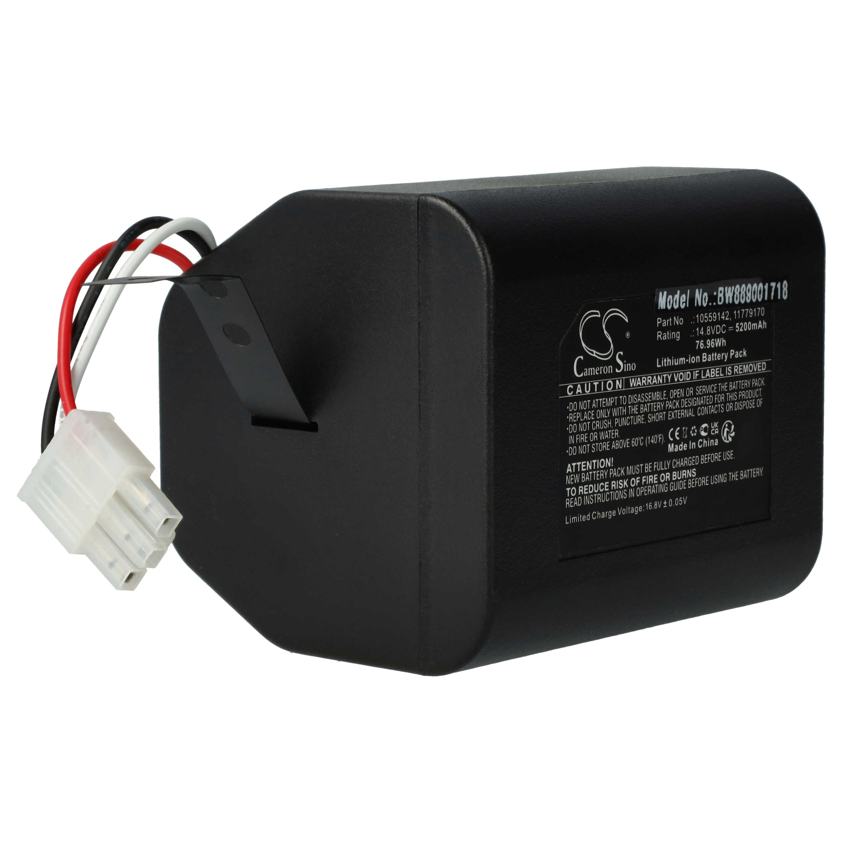 Battery replaces Miele 11779170, 10559142 for Miele 5200mAh, 14.8V, Li-Ion