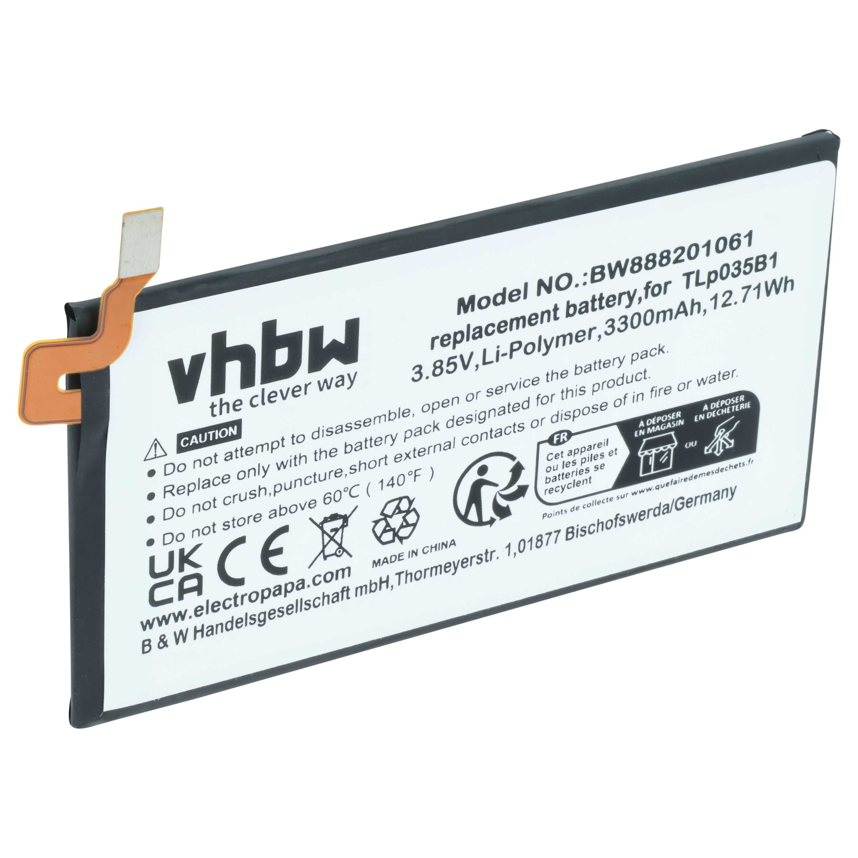 Akumulator do telefonu smartfona zamiennik BlackBerry TLp035B1 - 3300 mAh 3,85 V LiPo
