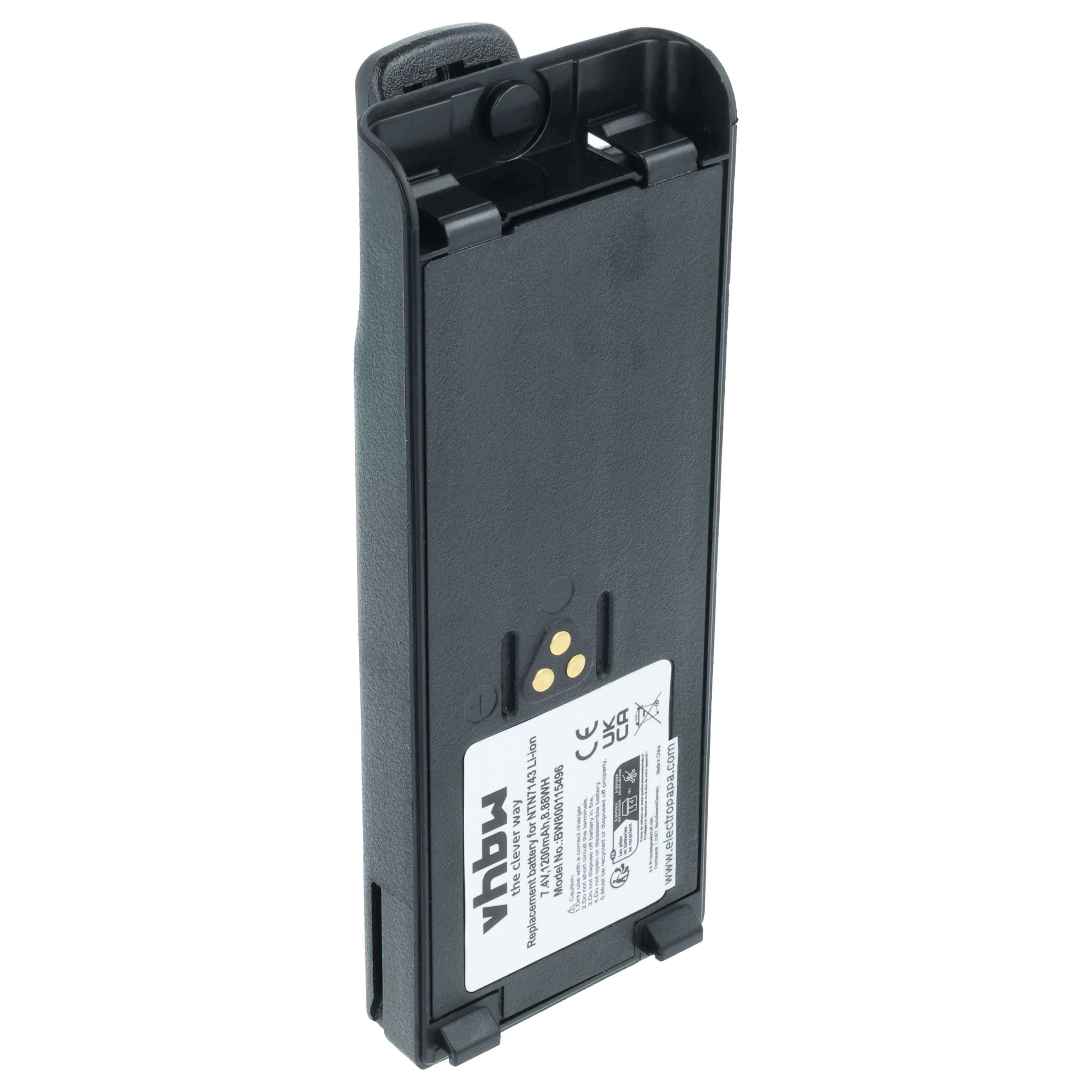 Radio Battery replaces Motorola NTN7143A, NTN7143, FuG11b, NTN7143CR, NTN7143B - 1200 mAh 7.4 V Li-Ion