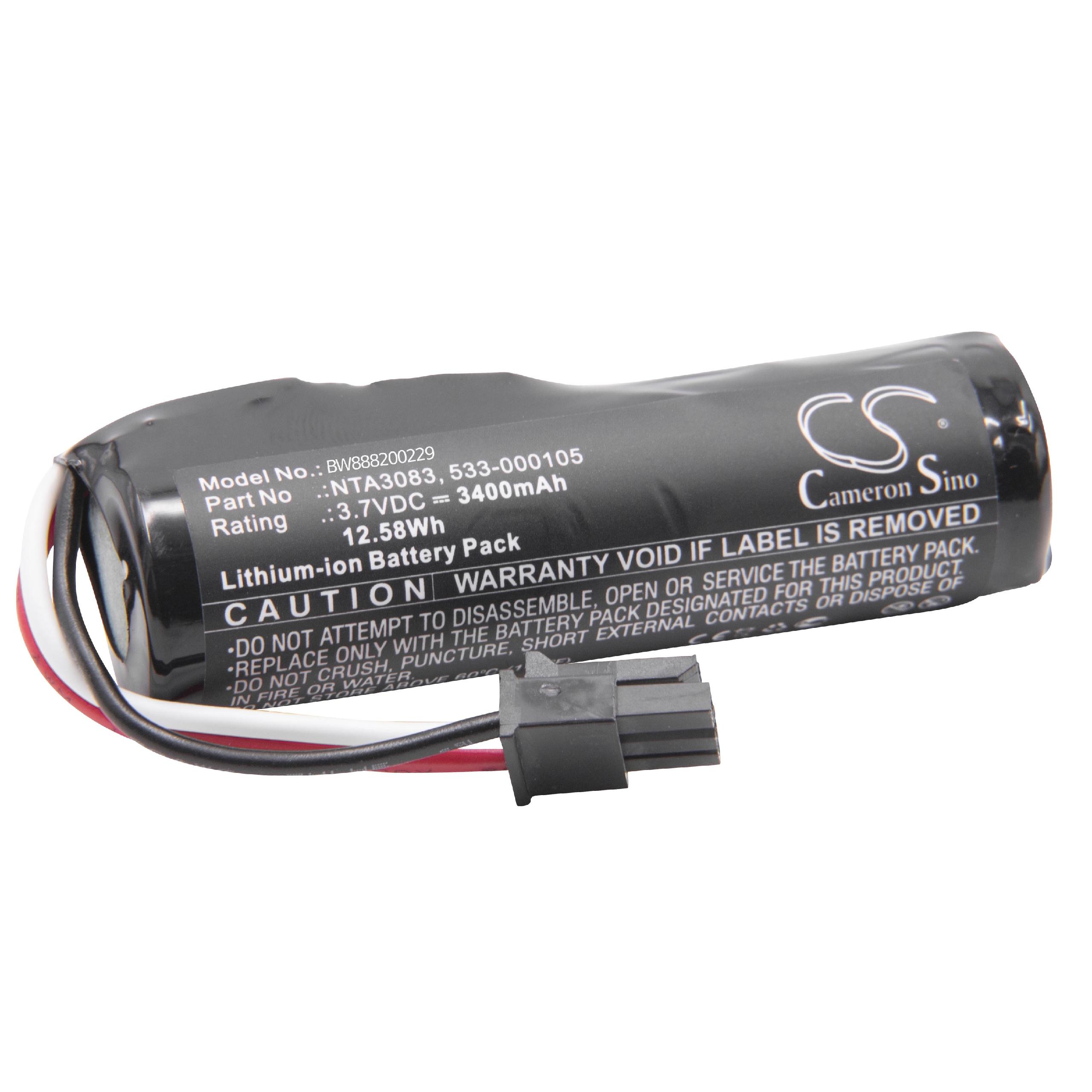 Batterie remplace Logitech NTA3083, 533-000105 pour enceinte Logitech - 3400mAh 3,7V Li-ion