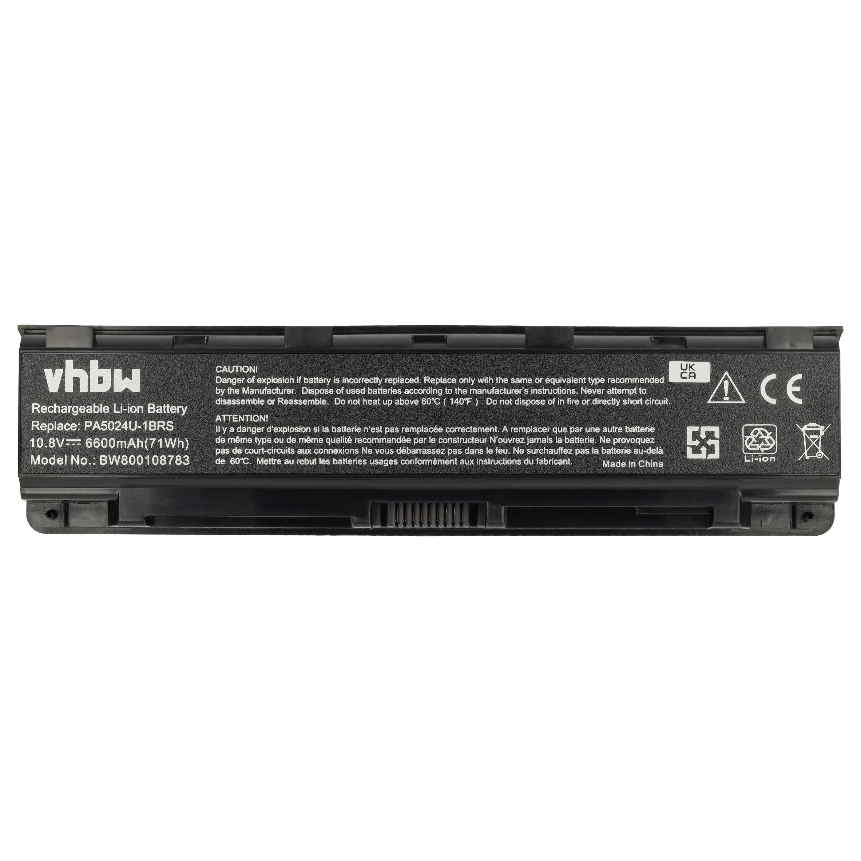 Akumulator do laptopa zamiennik Toshiba PA5024U-1BRS, PA5023U-1BRS - 6600 mAh 10,8 V Li-Ion, czarny