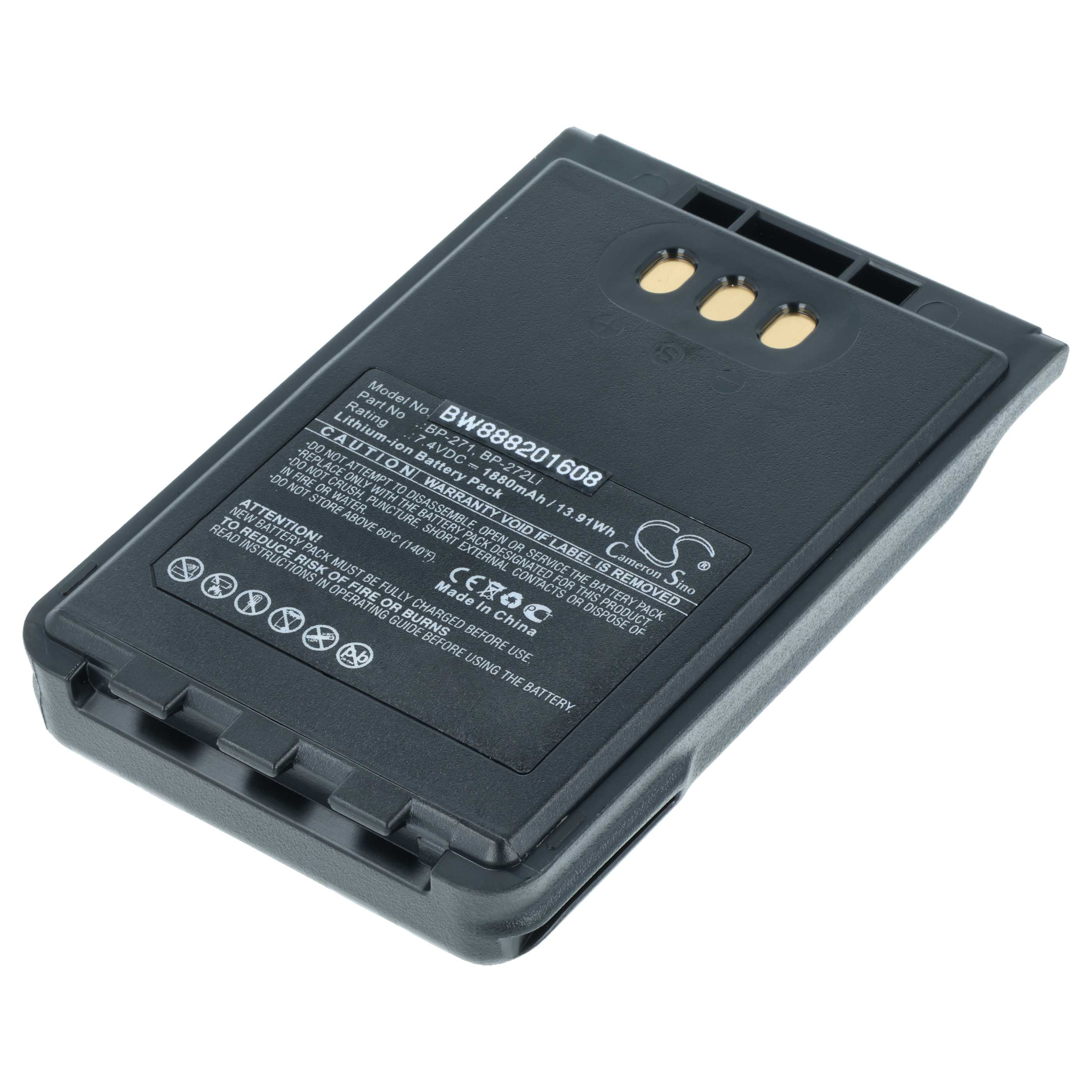 Radio Battery replaces Icom BP-271, BP-272Li - 1880 mAh 7.4 V Li-Ion