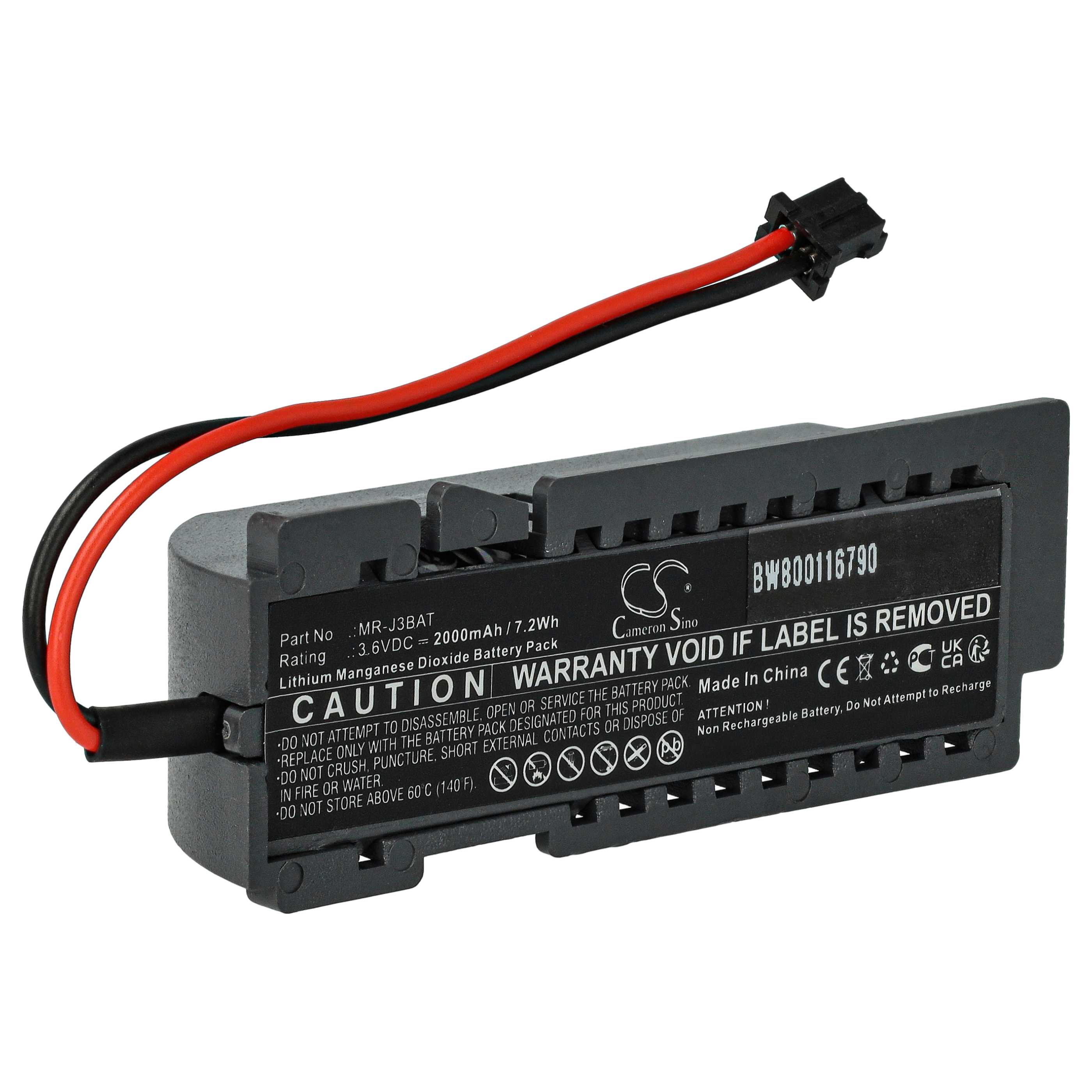 Servo Amplifier Battery replaces Mitsubishi MR-J3BAT - 2000mAh, 3.6V