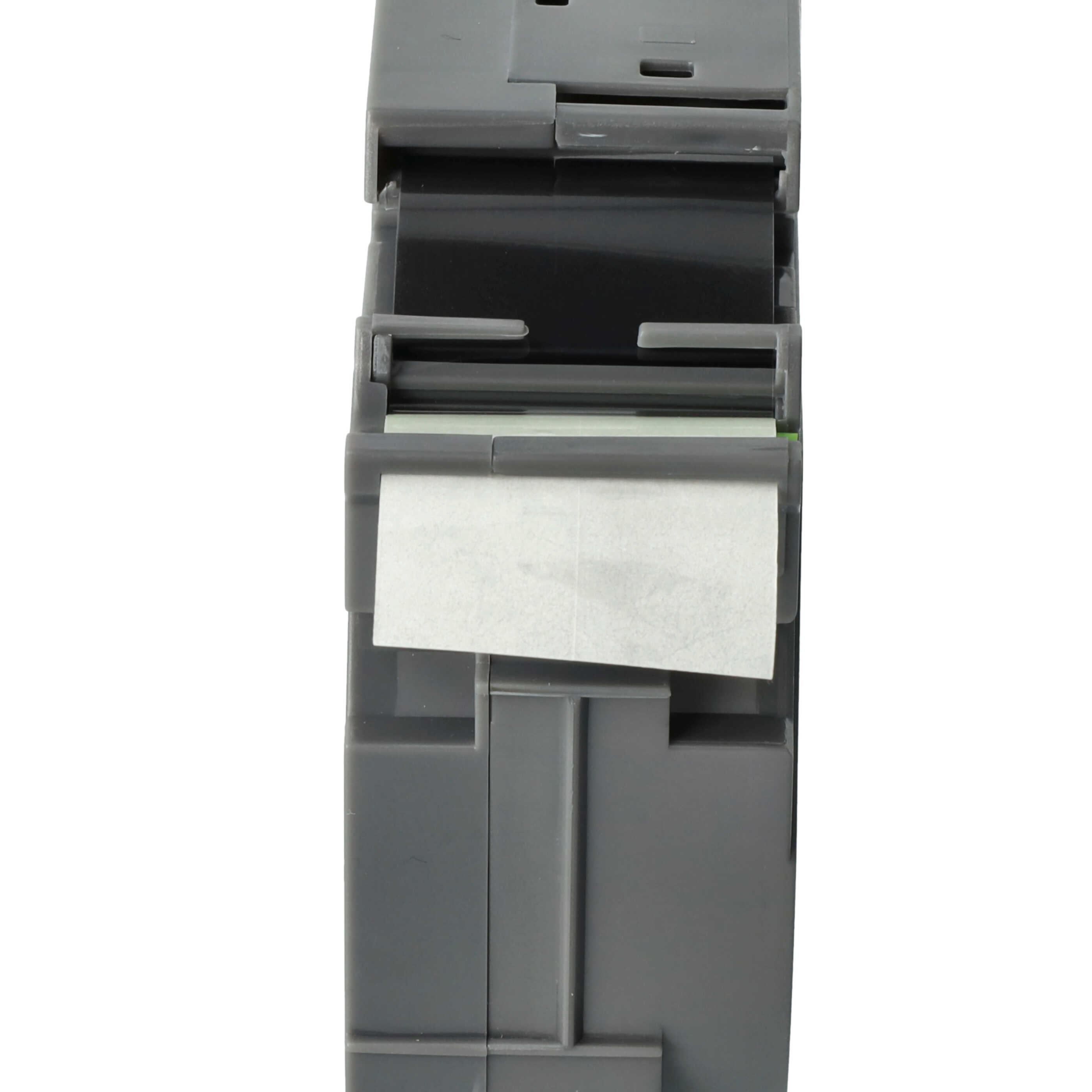 Label Tape as Replacement for Brother TZE-FX151, TZFX151, TZeFX151 - 24 mm Black to Transparent, Flexible
