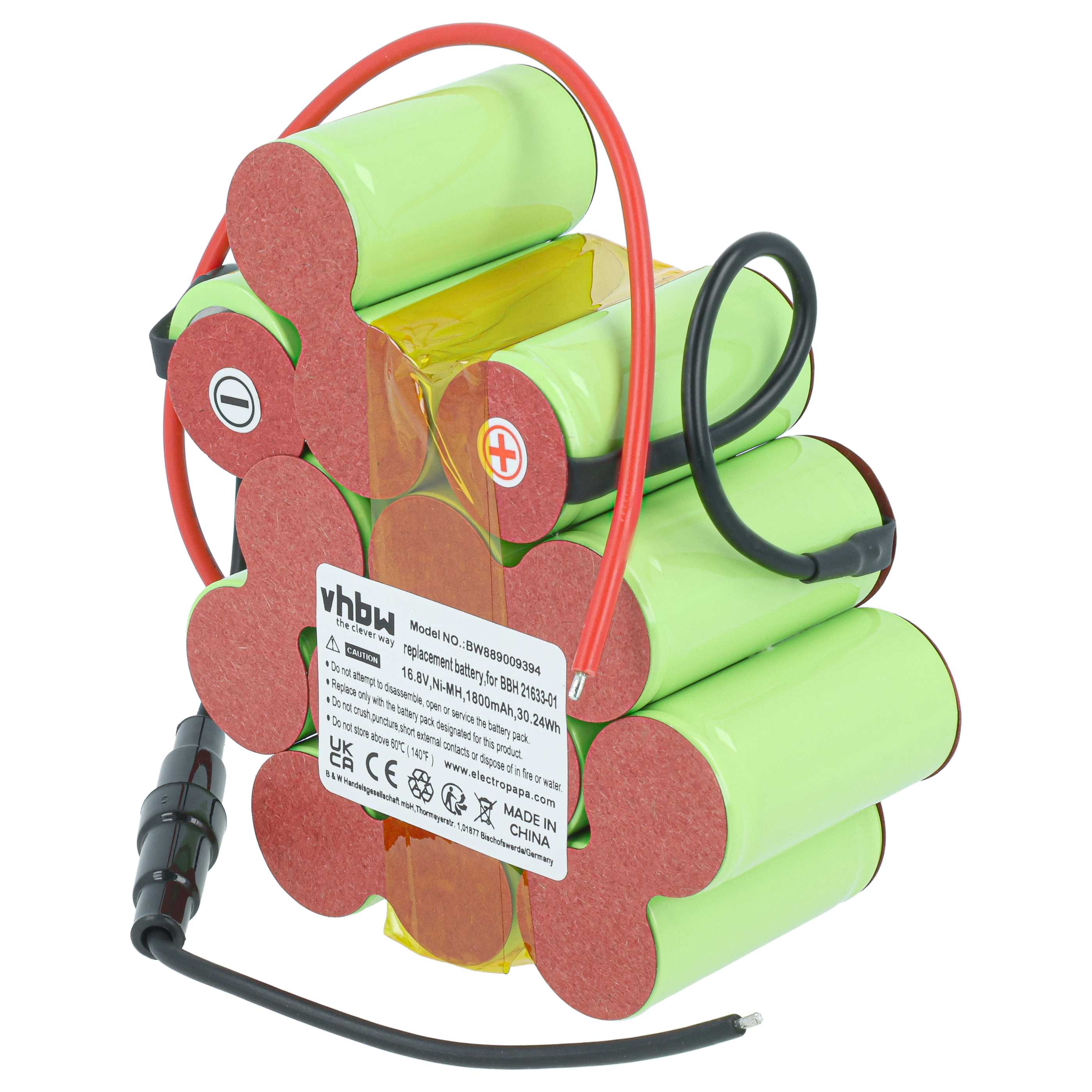 Akku für Staubsauger wie Bosch BBH 21633-01, ersetzt 11008880, Ni-MH, 16.8 V, 1800 mAh