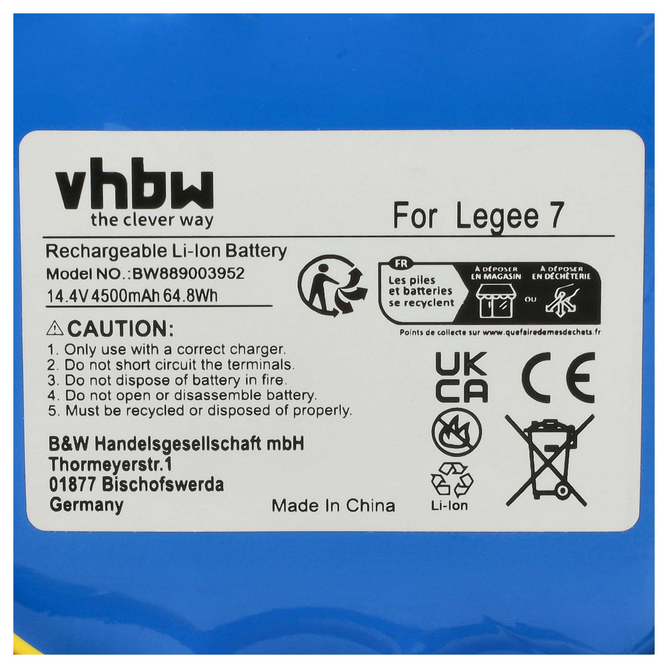 Battery replaces Hobot LG700P1001 for Hobot 4000mAh, 14.4V, Li-Ion