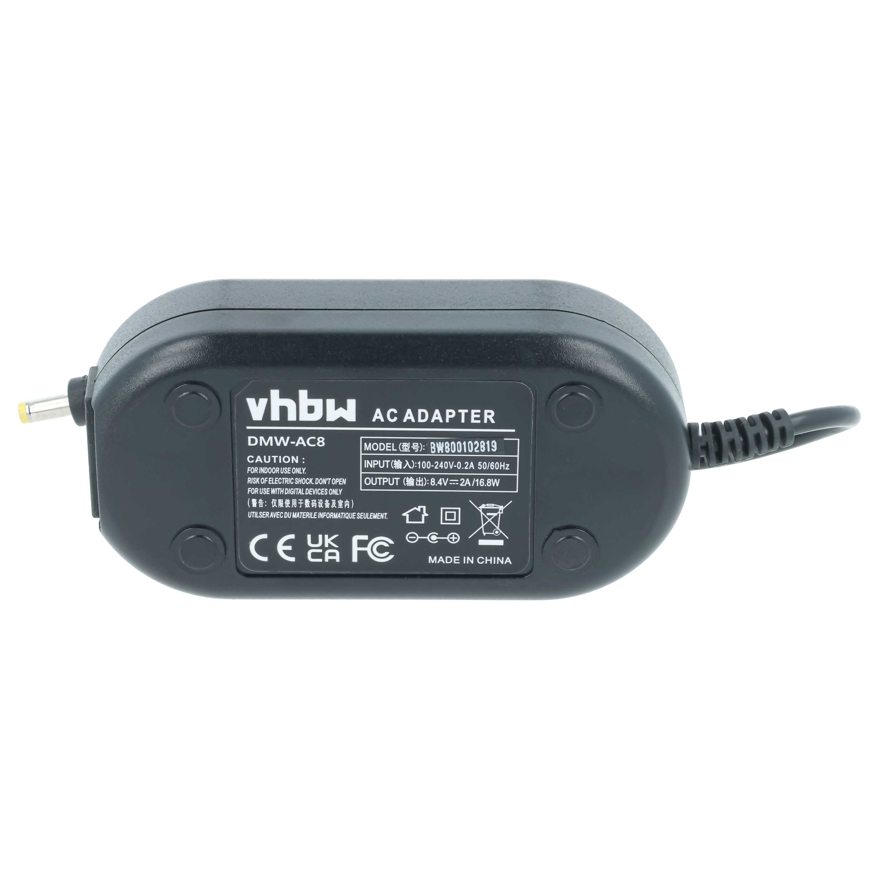 Bloc secteur remplace Panasonic DMW-DCC8, DMW-AC8EG, DMW-AC8 pour caméra Leica + coupleur DC comme Panasonic