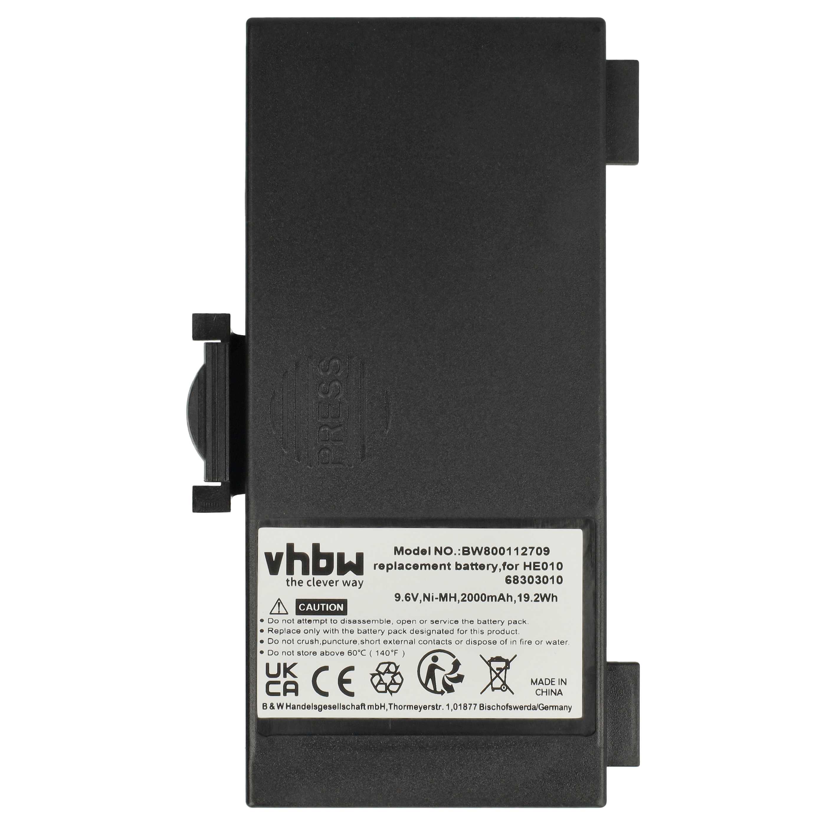 Radio 2x Battery replaces Hetronic 68303000, 68303010, 6830300, 68303020, HE010 - 2000 mAh 9.6 V NiMH