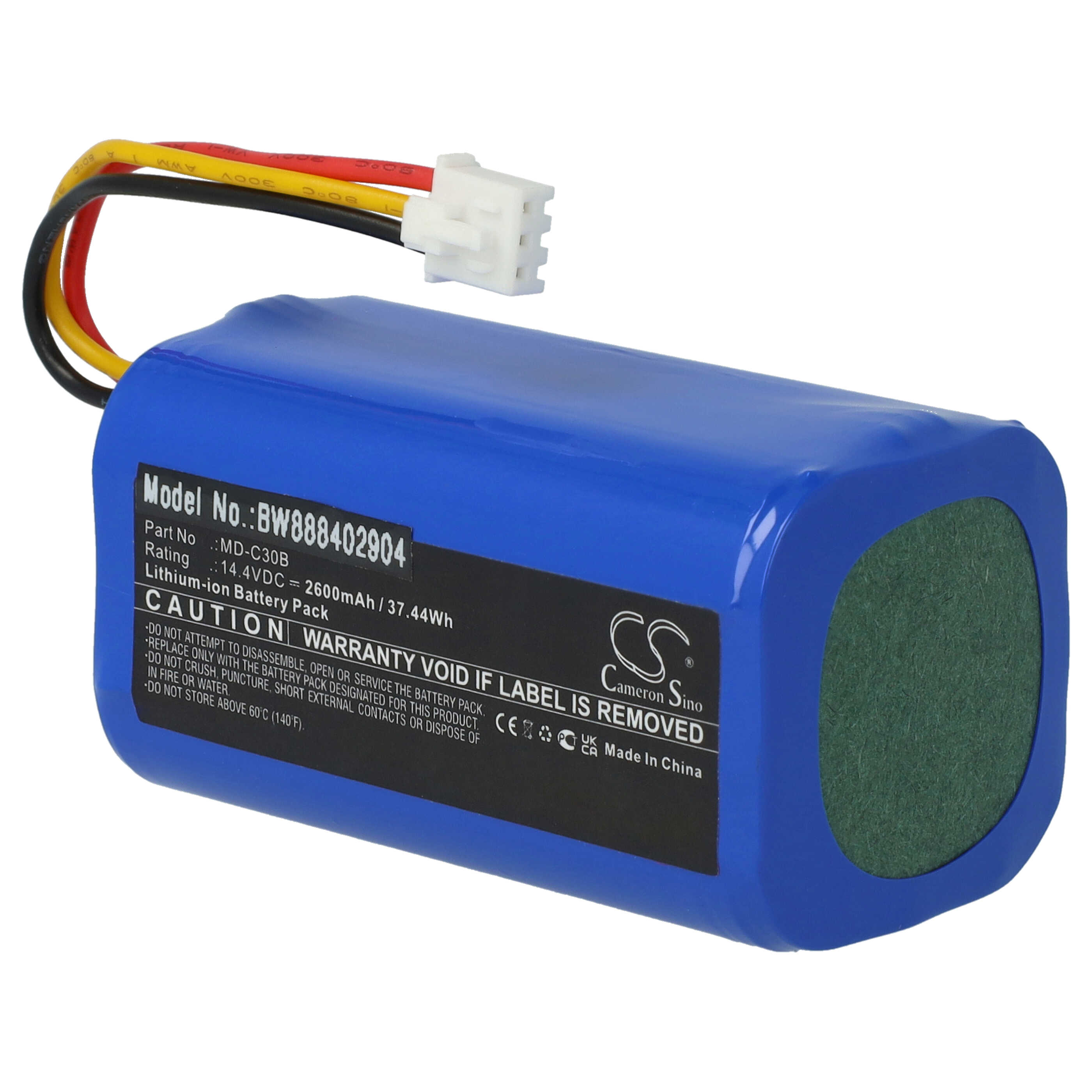 Batería reemplaza Blaupunkt 6.60.40.02-0, D071-INR-CH-4S1P para aspiradora Blaupunkt - 2600 mAh 14,4 V Li-Ion