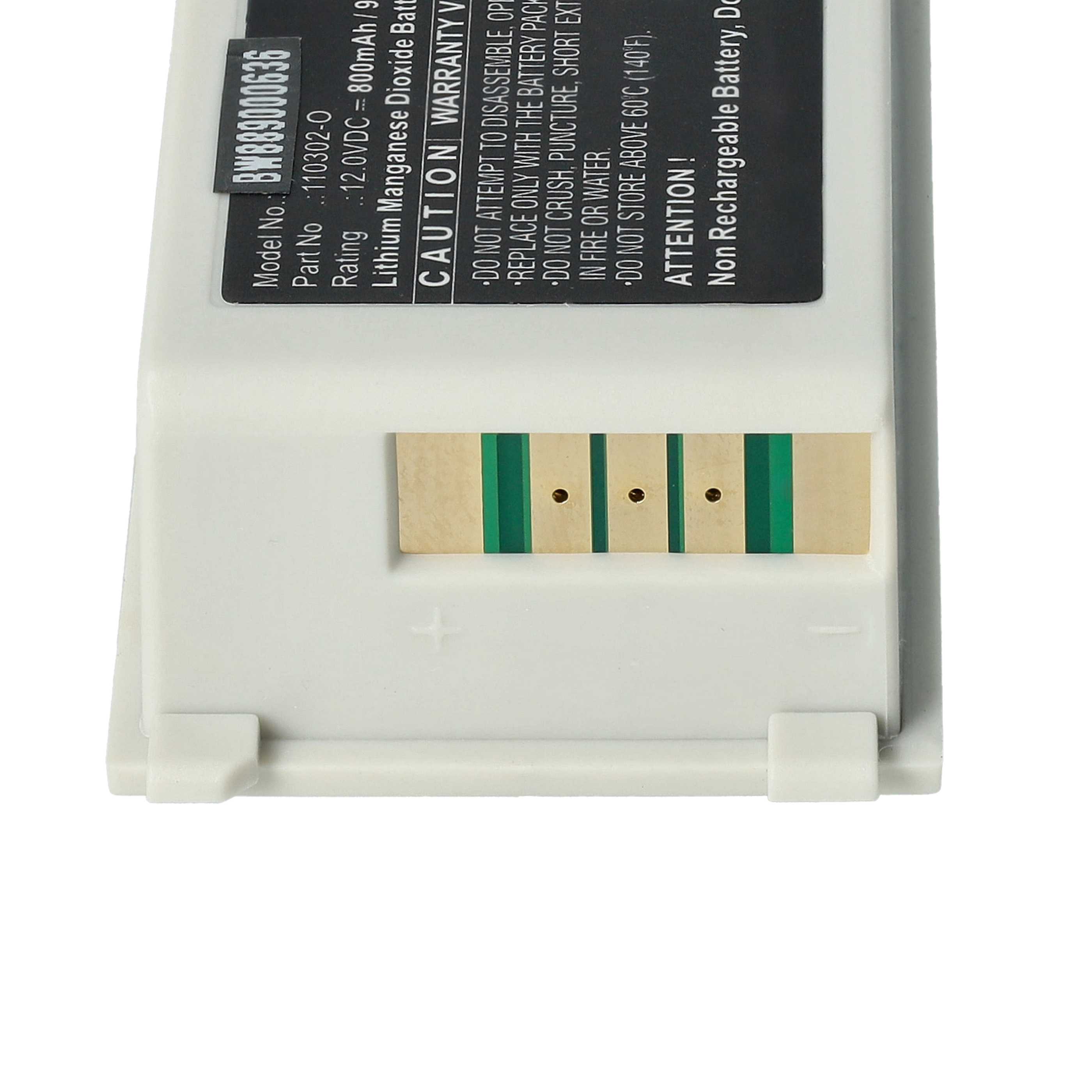 Batterie als Ersatz für Schiller 110302-O für Schiller - 800mAh 12V Li-MnO2