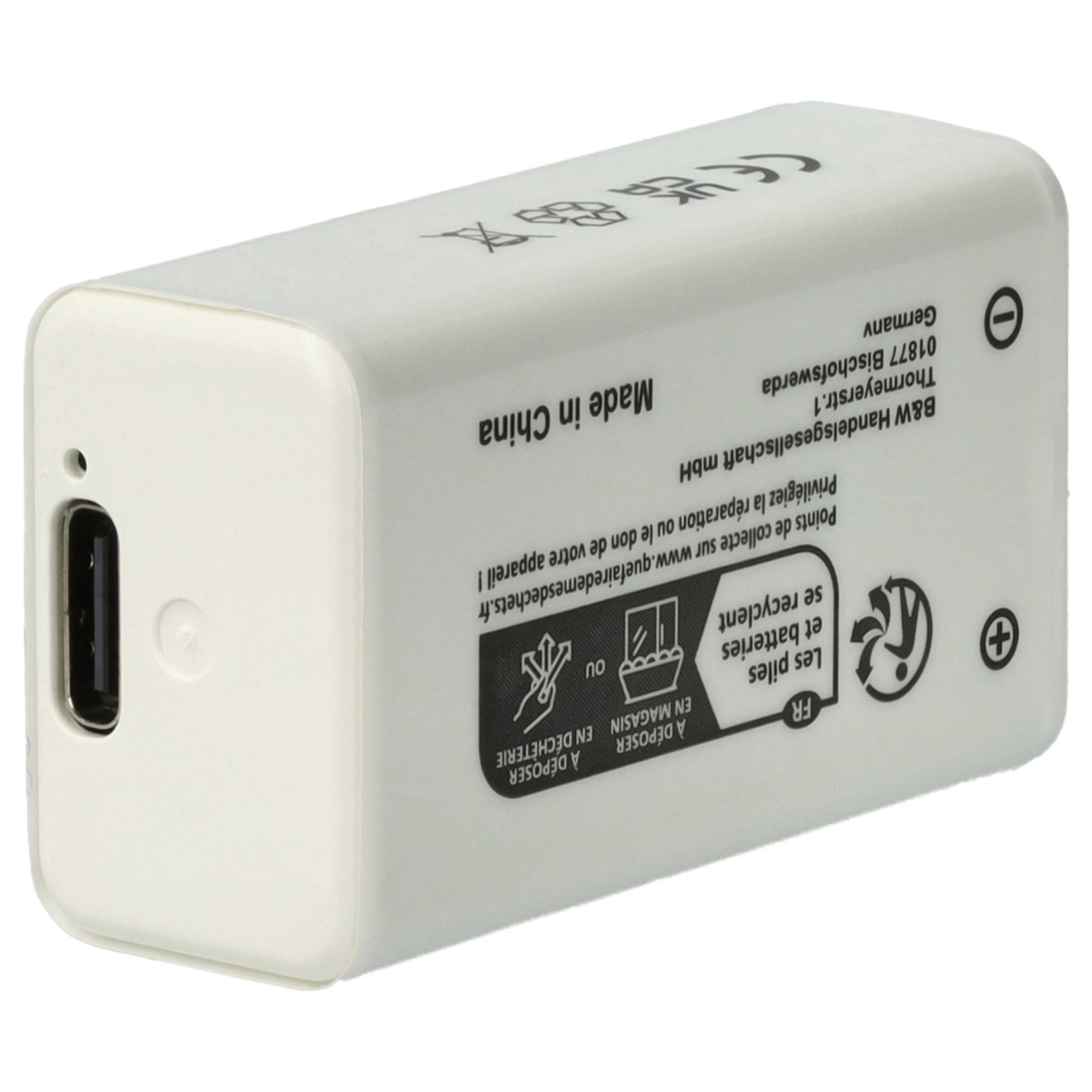 3x Piles bloc 9V remplace Daitem BATV13 pour alarmes et divers appareils - 1Ah 9V Li-ion
