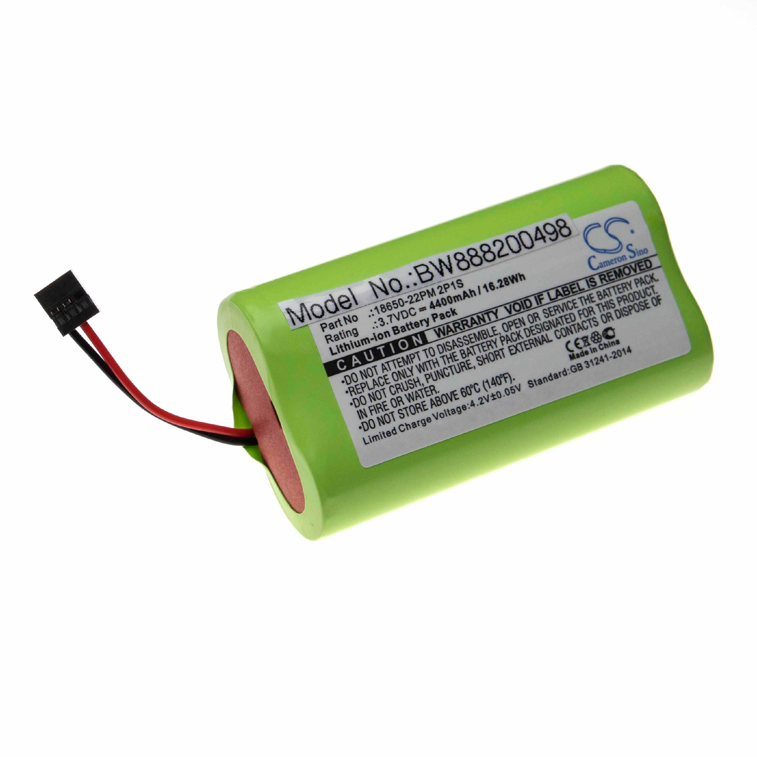 Batterie remplace Trelock 18650-22PM 2P1S pour lampe de poche - 4400mAh 3,7V Li-ion