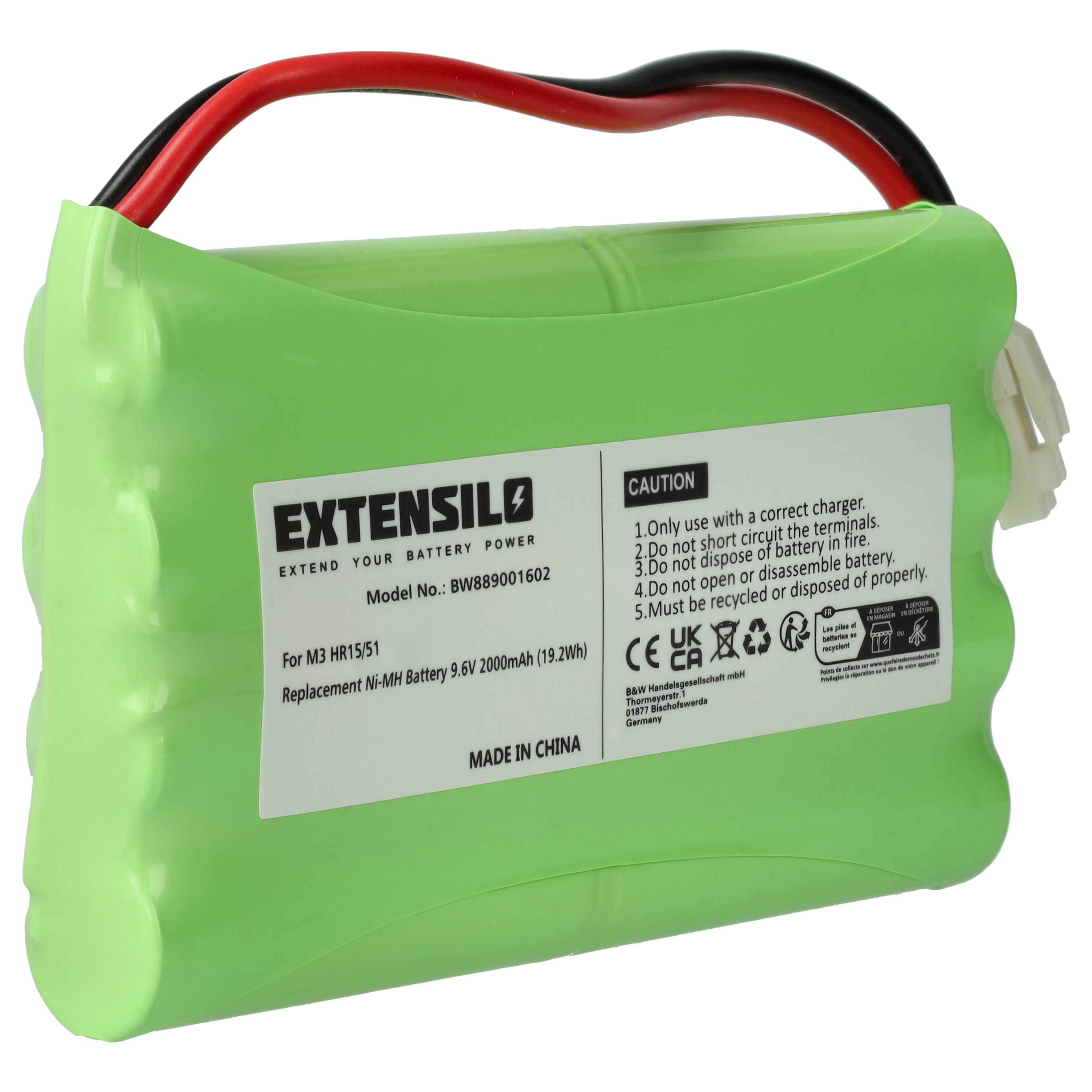 Sliding Gate Operator Battery replaces Polargos S1512 - 2000 mAh 9.6 V NiMH