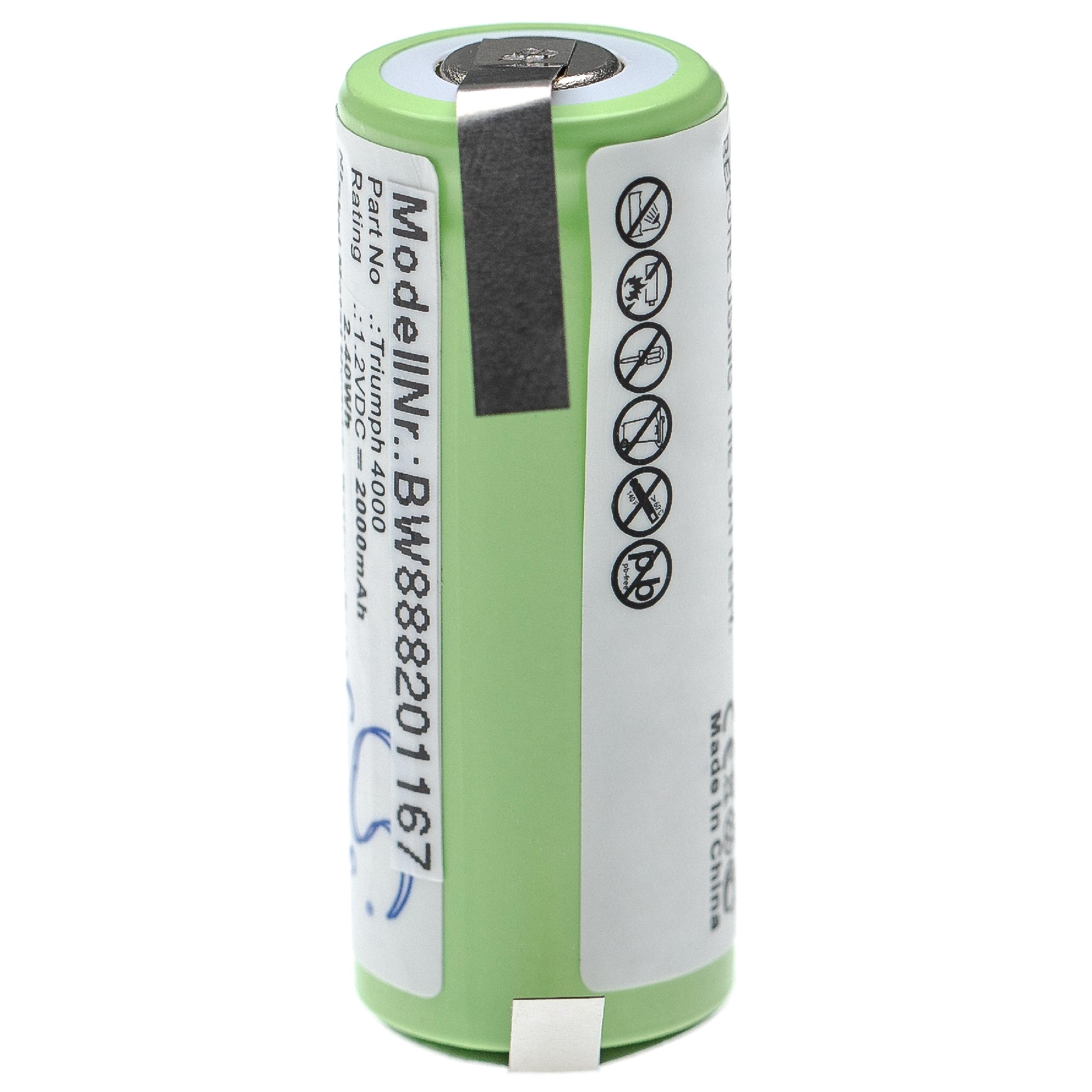 Batterie remplace Oral-B 3745, 3762, 3761 pour brosse à dents - 2000mAh 1,2V NiMH