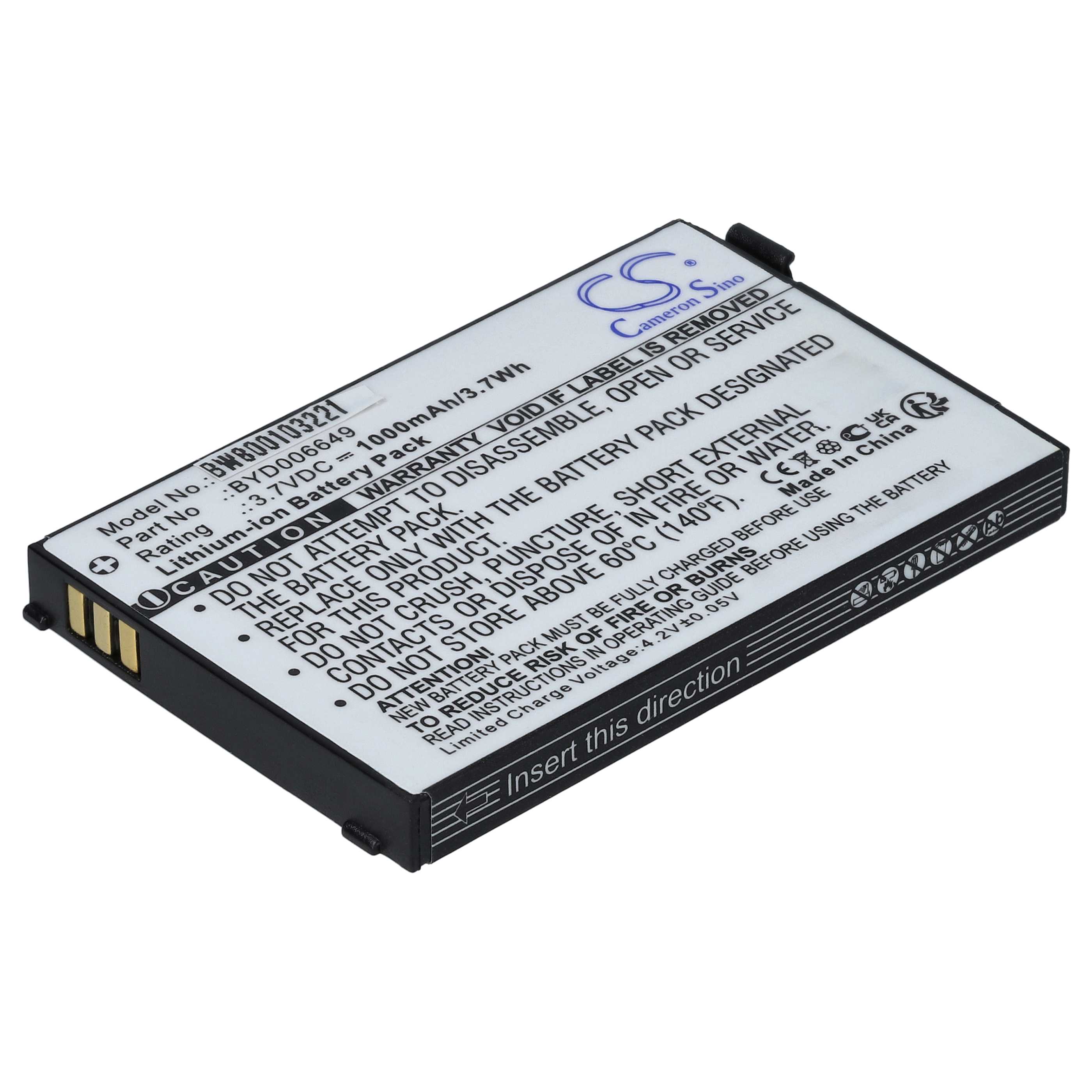 Babyphone-Akku als Ersatz für BT BYD006649 - 1000mAh 3,7V Li-Ion