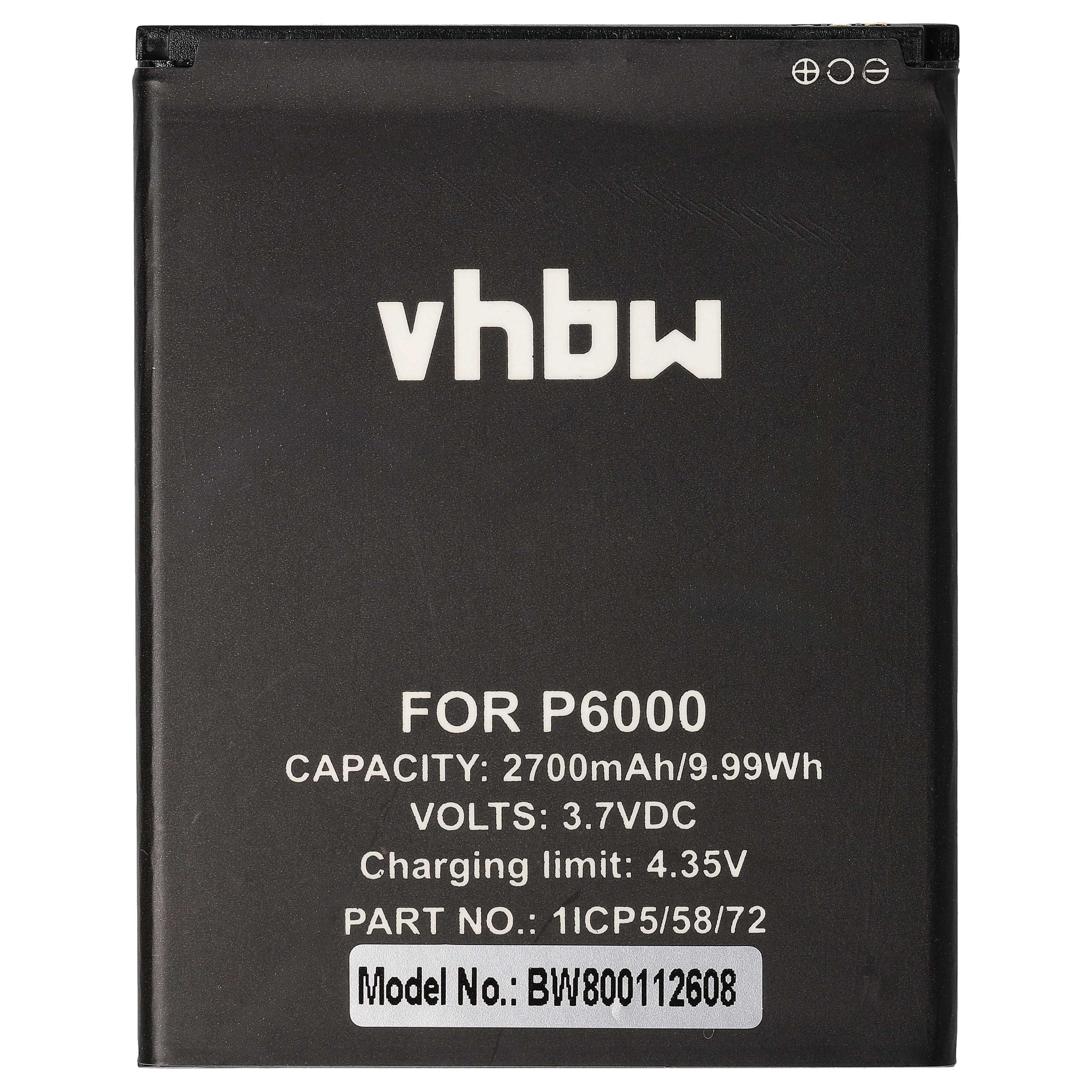Batterie remplace Elephone 1ICP5/58/72, SCMI2S12A0029821 téléphone portable Elephone - 2700mAh 3,7V Li-ion