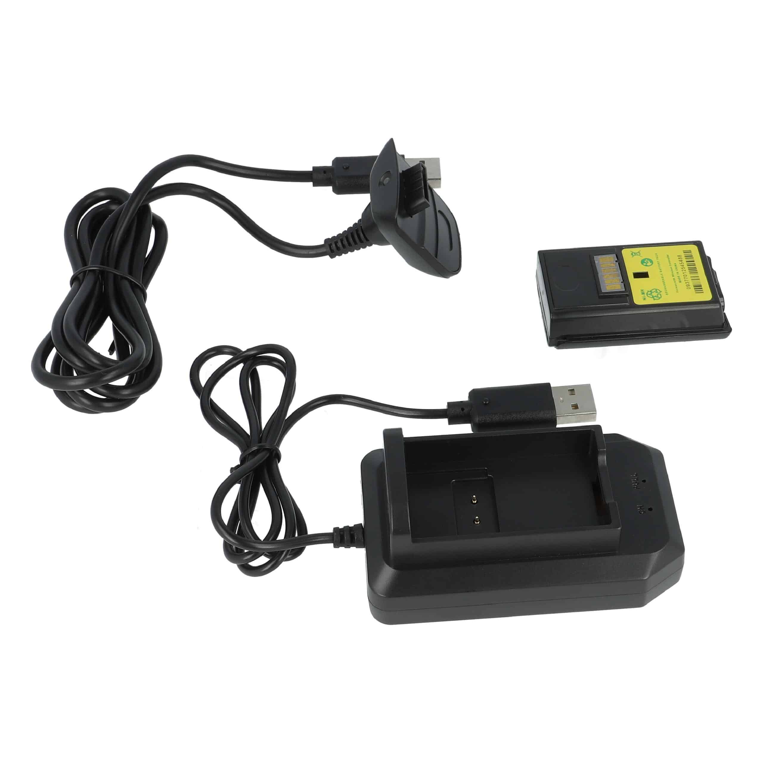 vhbw Kit Play & Charge - 1x chargeur, 1x câble d'alimentation, 1x batterie noir