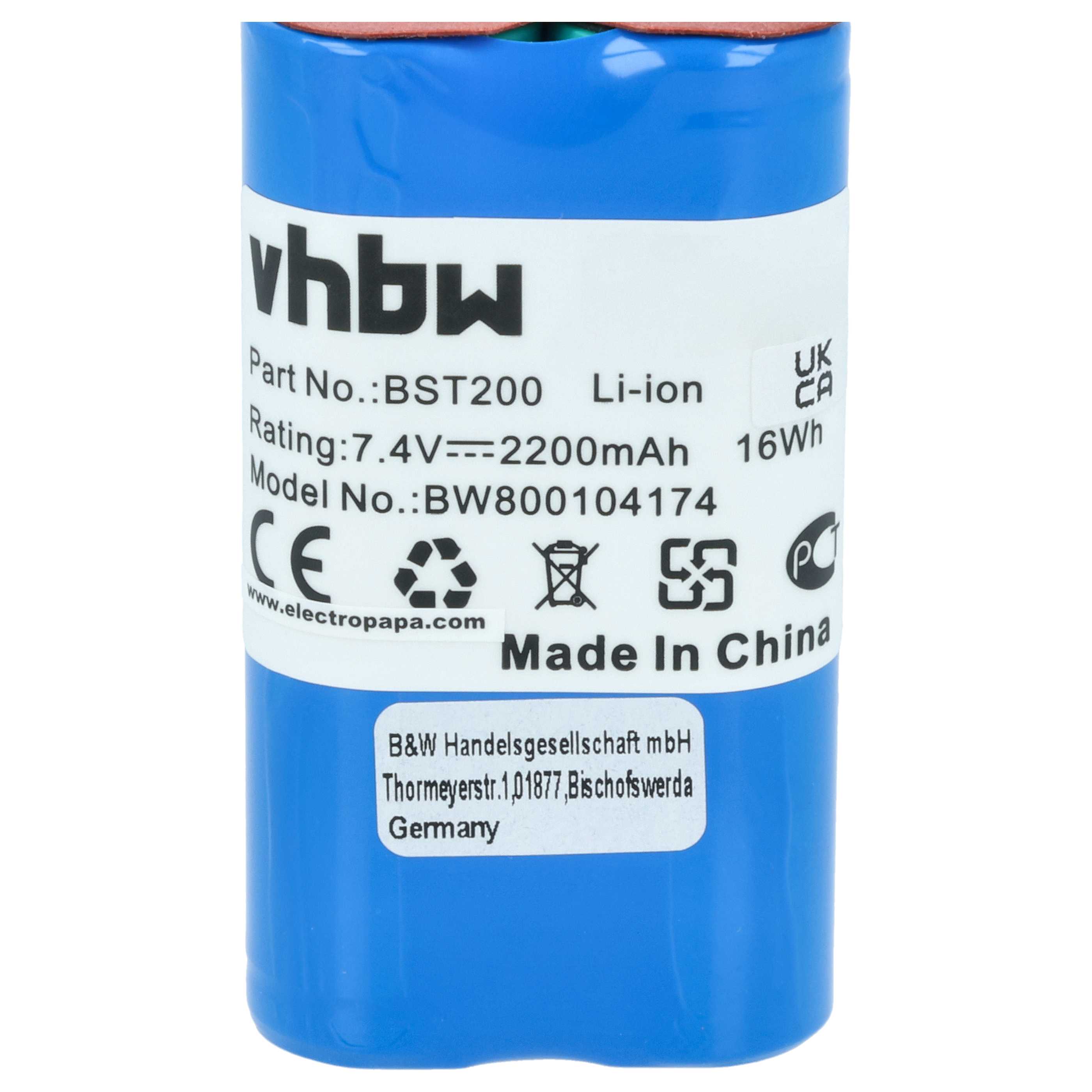 Wetterstation-Akku als Ersatz für Bosch BST200 für Bosch - 2200mAh 7,4V Li-Ion