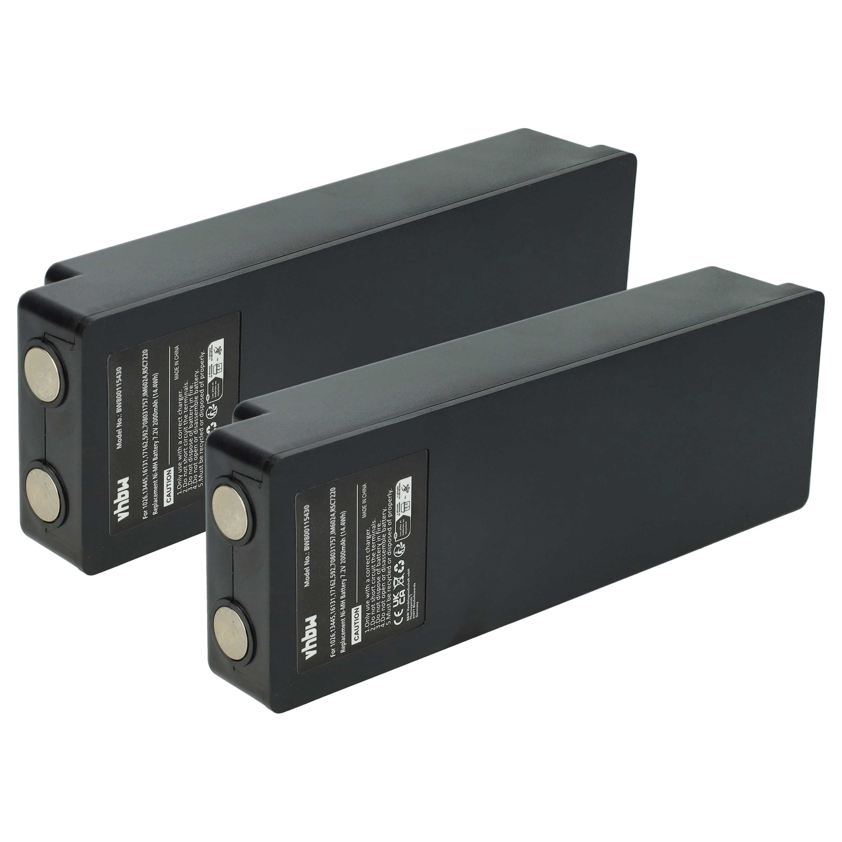 Battery (2 Piece) replaces Scanreco 1026 suitable for Scanreco, Palfinger Remote Control - 2000 mAh 7.2 V NiMH