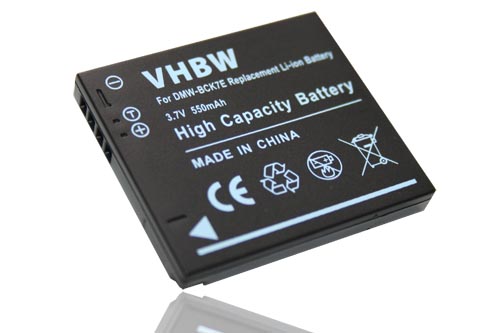 Battery Replacement for Panasonic NCA-YN101F, DMW-BCK7PP, DMW-BCK7E, DMW-BCK7 - 550mAh, 3.7V, Li-Ion