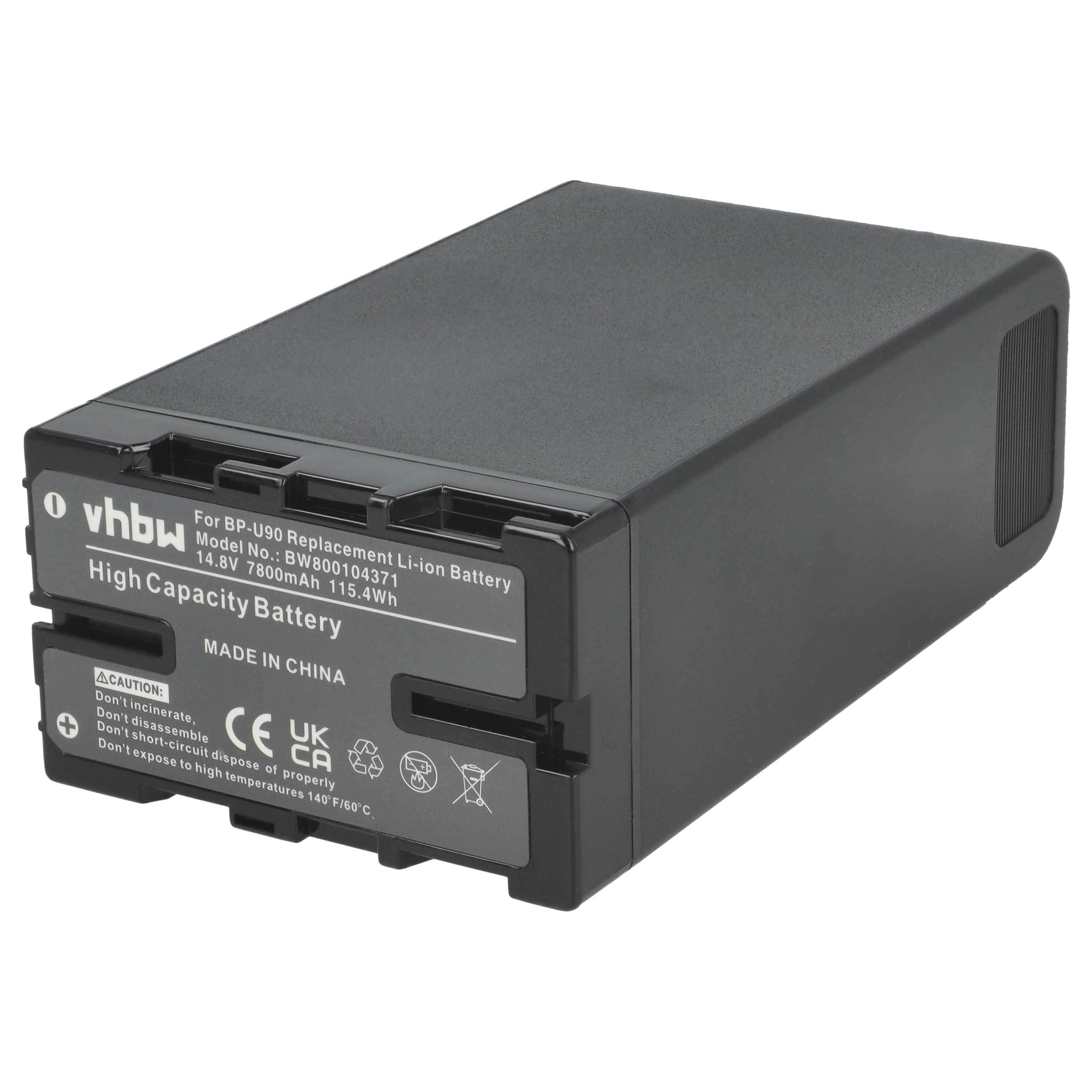 Videocamera Battery replaces Sony BP-U90, BP-U60, BP-U30, BP-U95 - 7800 mAh 14.8 V Li-Ion