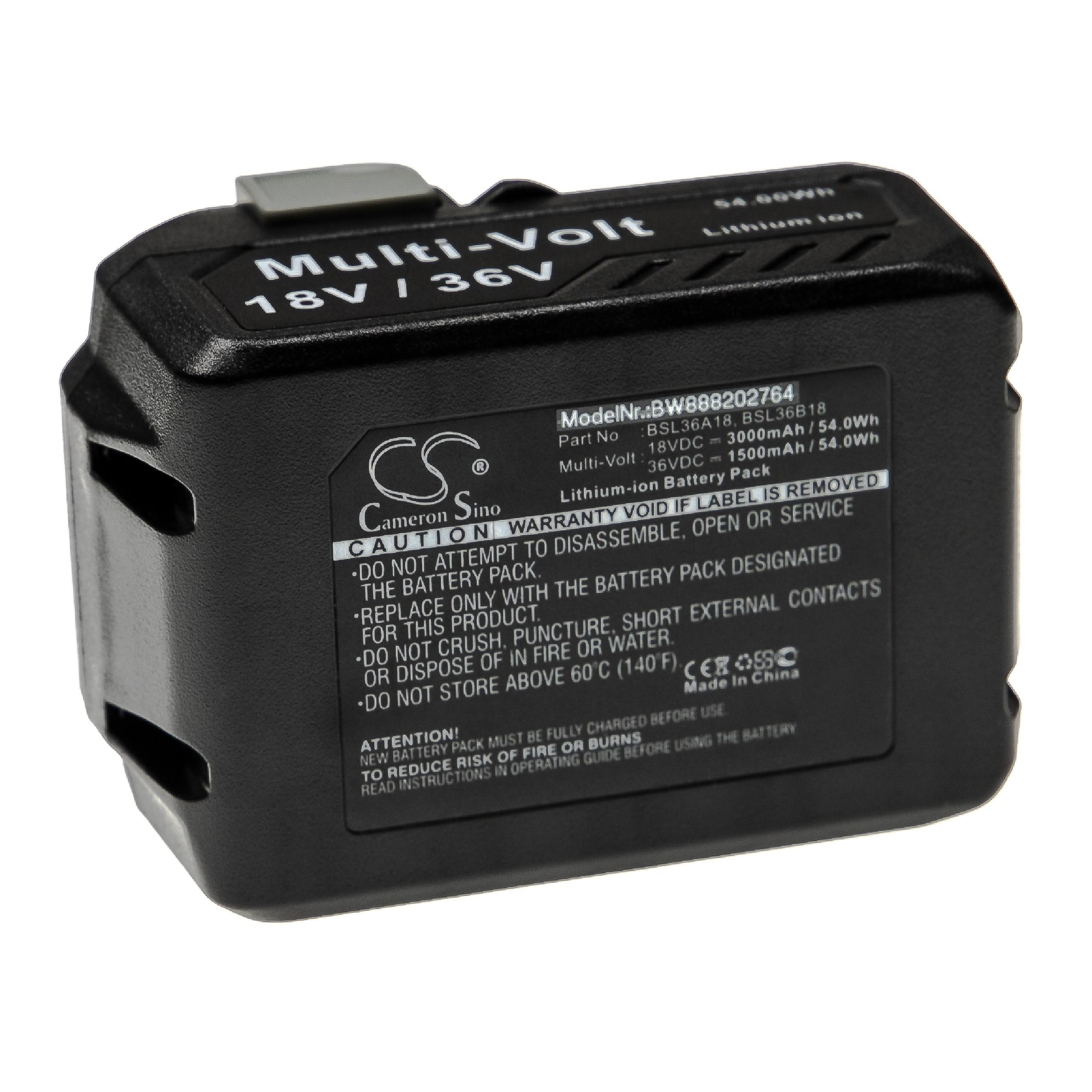 Batterie remplace HiKOKI BSL36A18, BSL36B18 pour outil électrique - 3000 mAh, 18 V, Li-ion