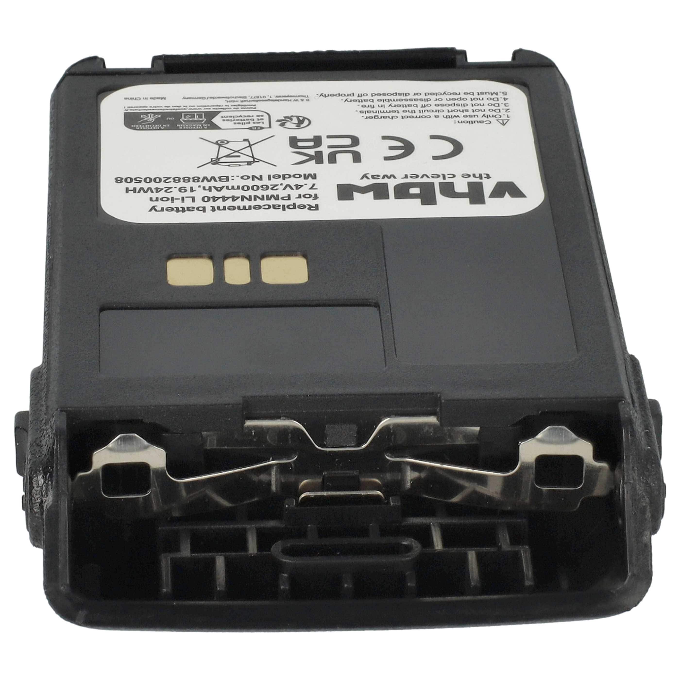 Radio 10x Battery replaces Motorola PMNN4511A, PMNN4440, PMNN4502A, PMNN4440AR - 2600 mAh 7.4 V Li-Ion