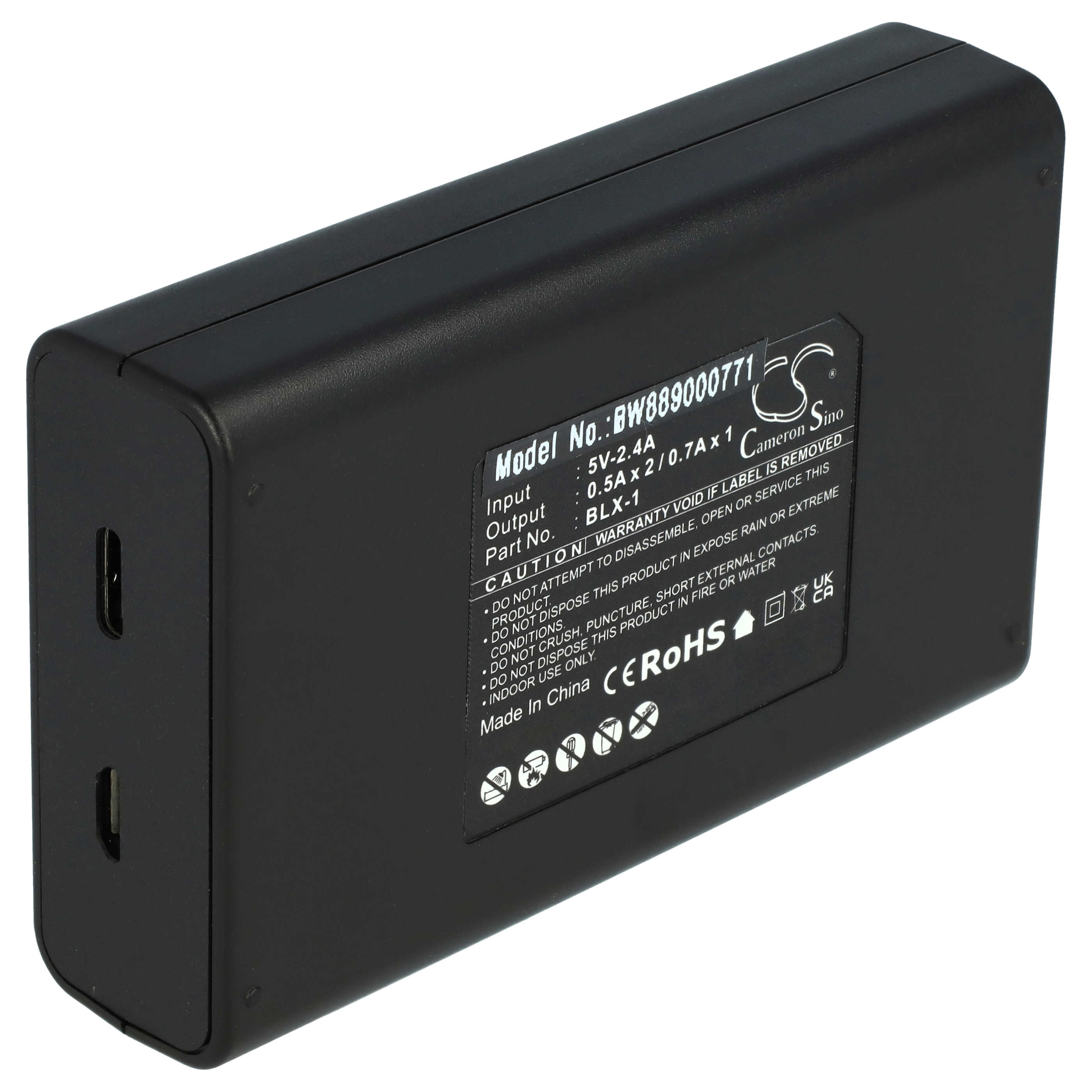 Battery Charger Micro-USB + USB-C suitable for Olympus OM-1 Mirrorless Digital Camera - 0.5 A