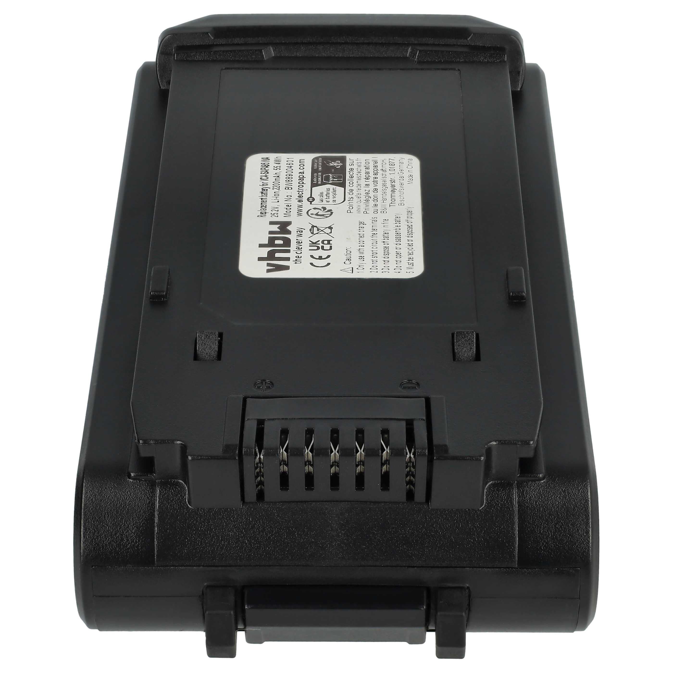Batteria sostituisce Samsung DJ96-00242A, VCA-SAPA95/WA, VCA-SBTA95 per aspirapolvere - 2200mAh 25,2V Li-Ion