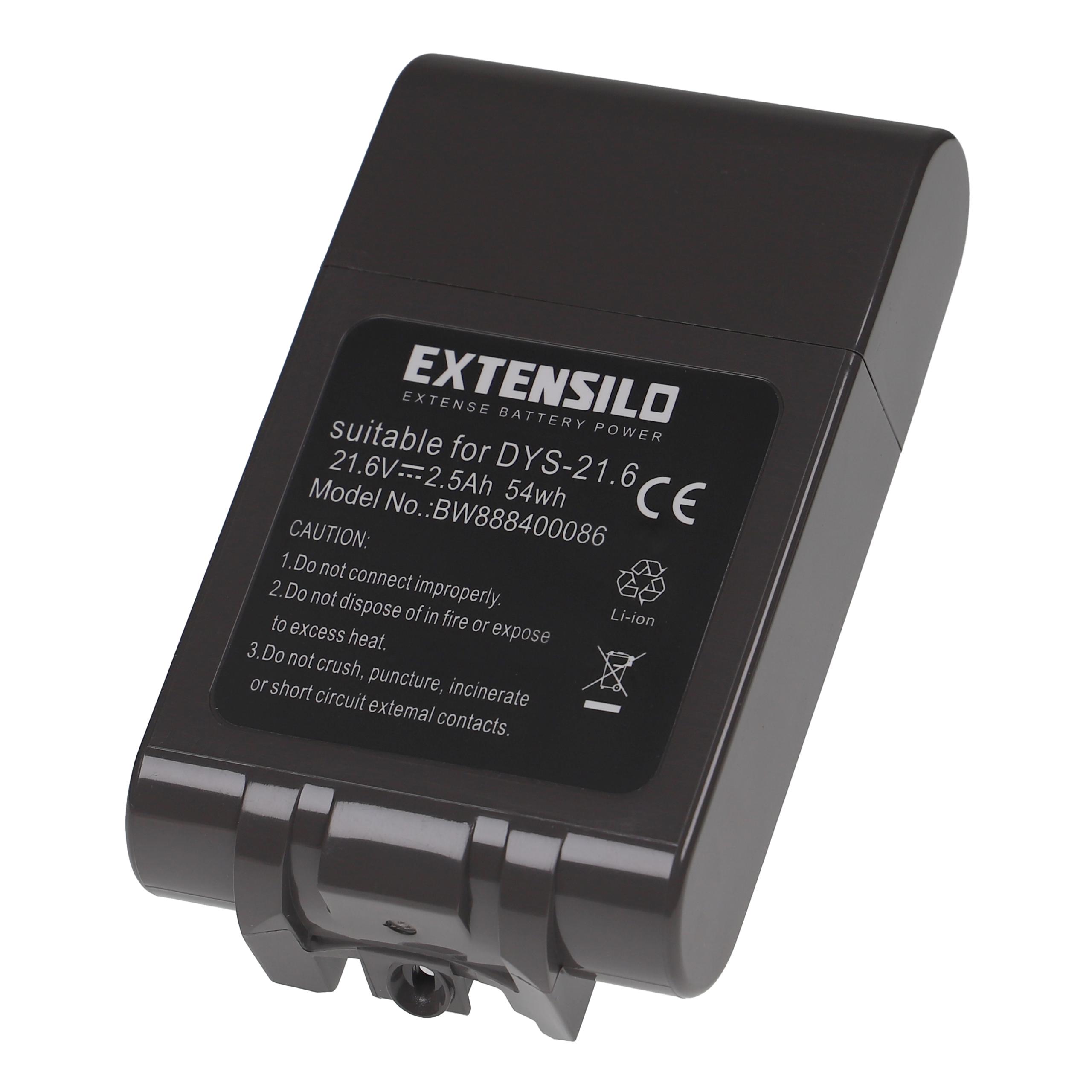 Extensilo Batterie remplace Dyson 965874-02, 205794-01/04, 965874-01 pour aspirateur - 2500mAh 21,6V Li-ion