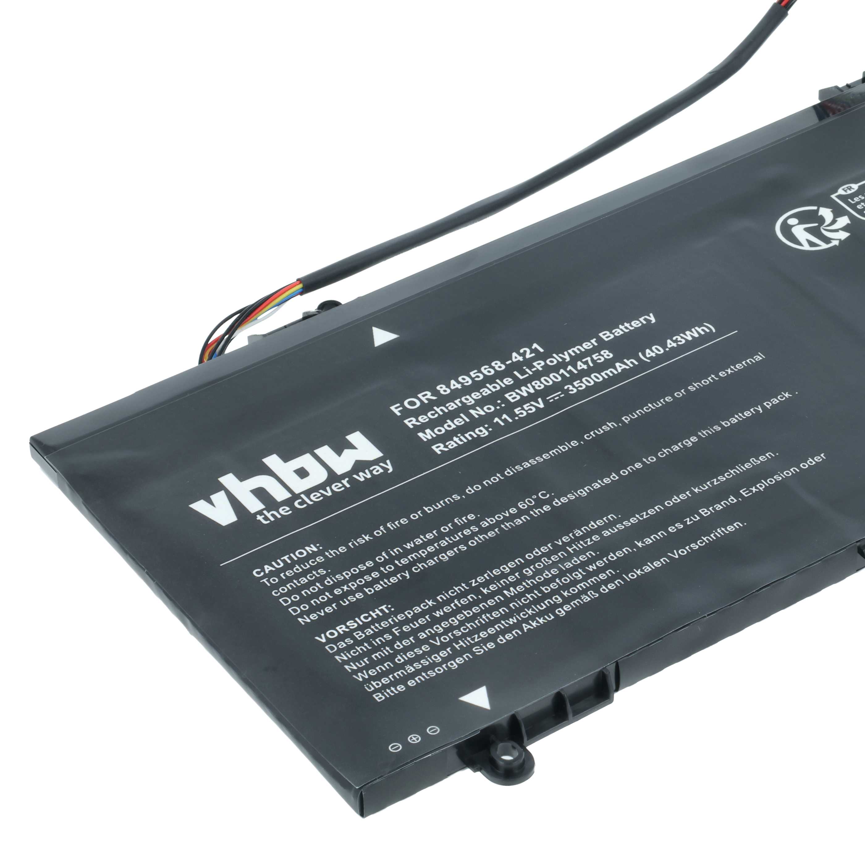 Akumulator do laptopa zamiennik HP 849909-850, 849568-421, 849908-850 - 3500 mAh 11,55 V Li-Ion, czarny
