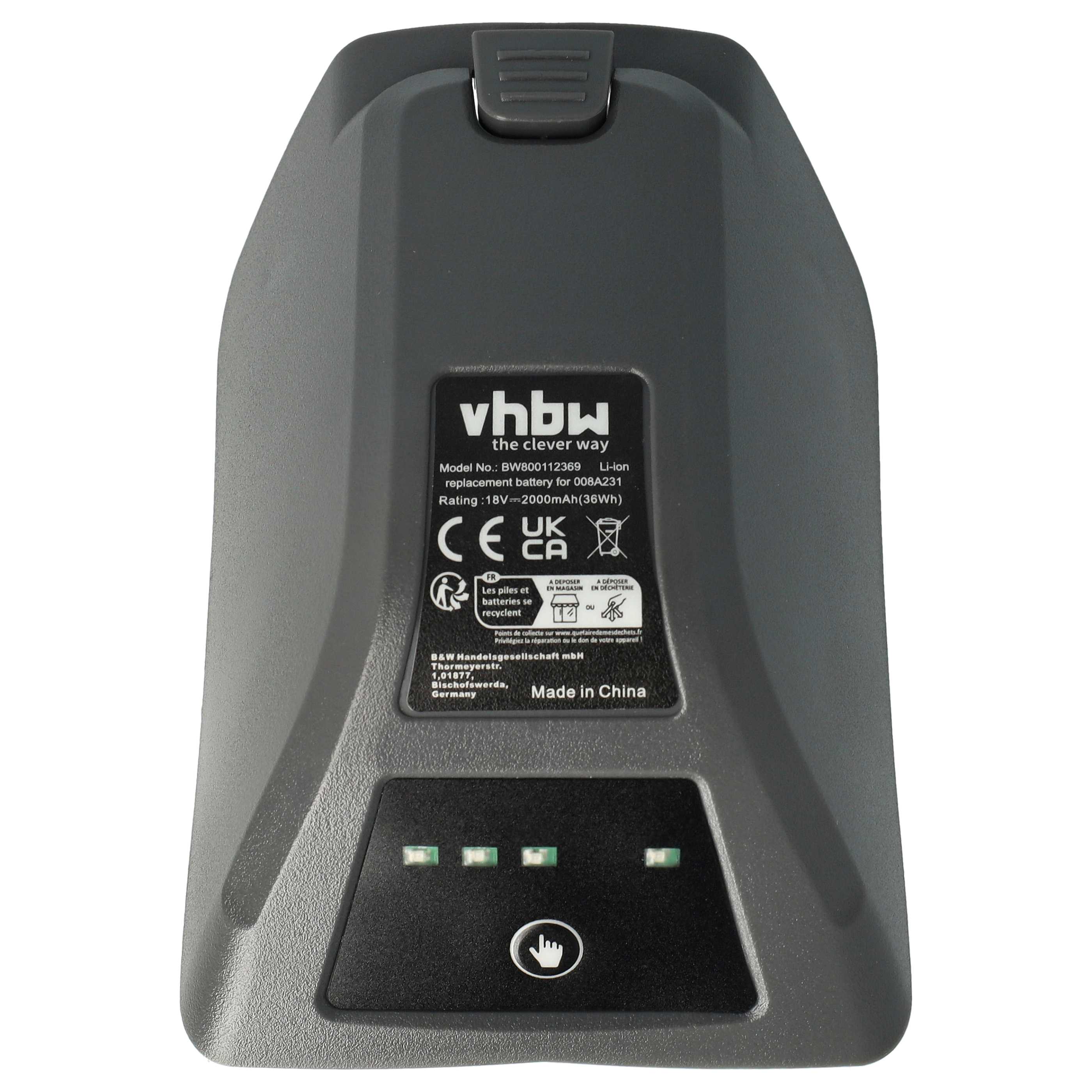 Battery replaces Gardena 008A231 Electric Power Tool - 2000 mAh, 18 V, Li-Ion