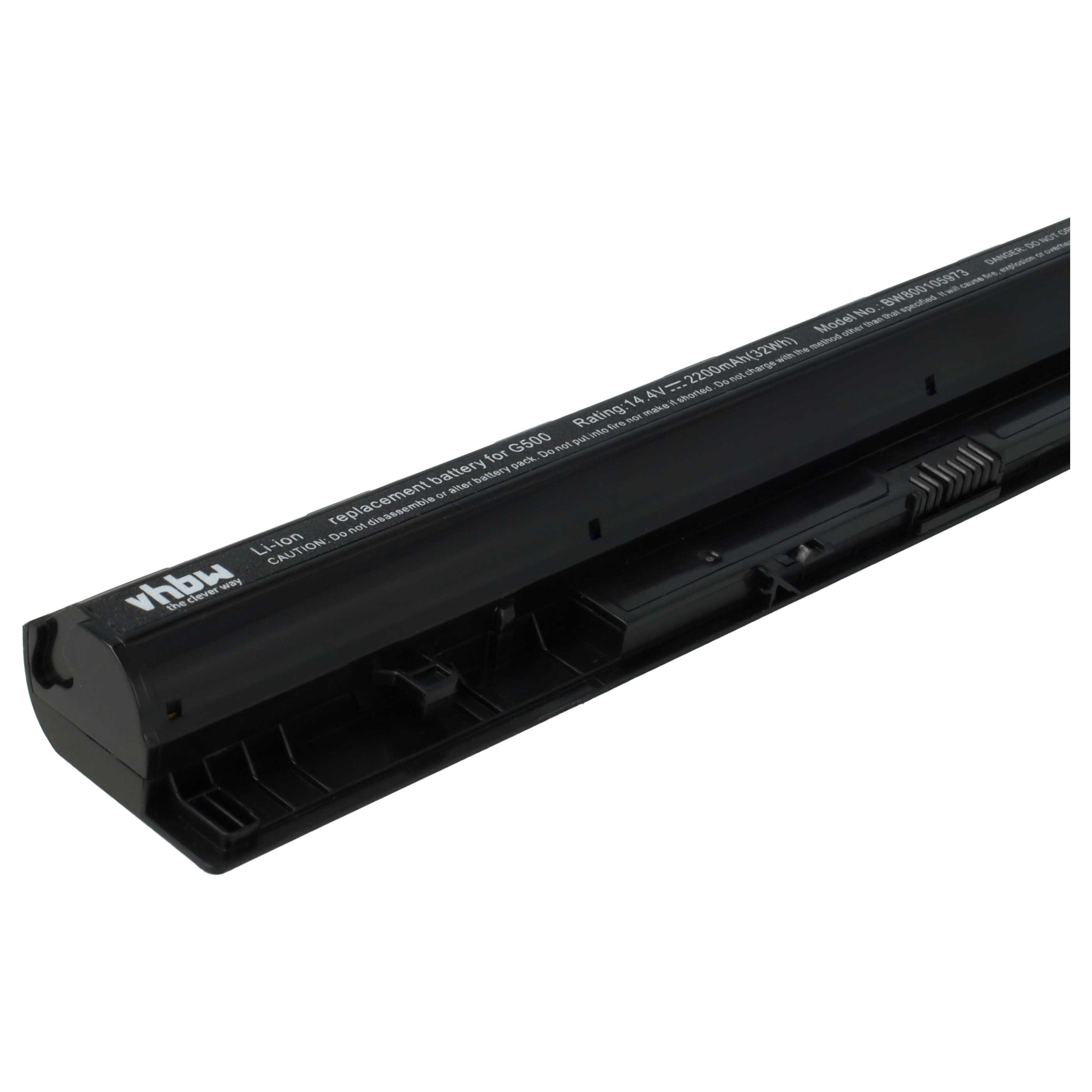 Notebook-Akku als Ersatz für Lenovo 121500171, 121500172, 121500173, 121500174 - 2200mAh 14,4V Li-Ion, schwarz