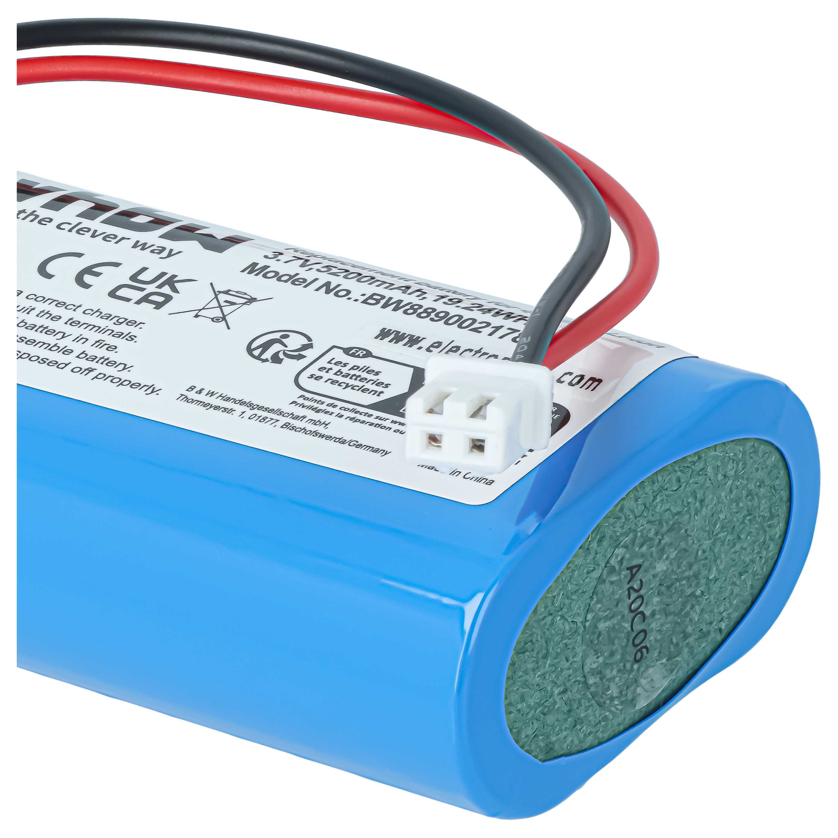 2x Batería para (5200 mAh, 3,7 V, Li-Ion)