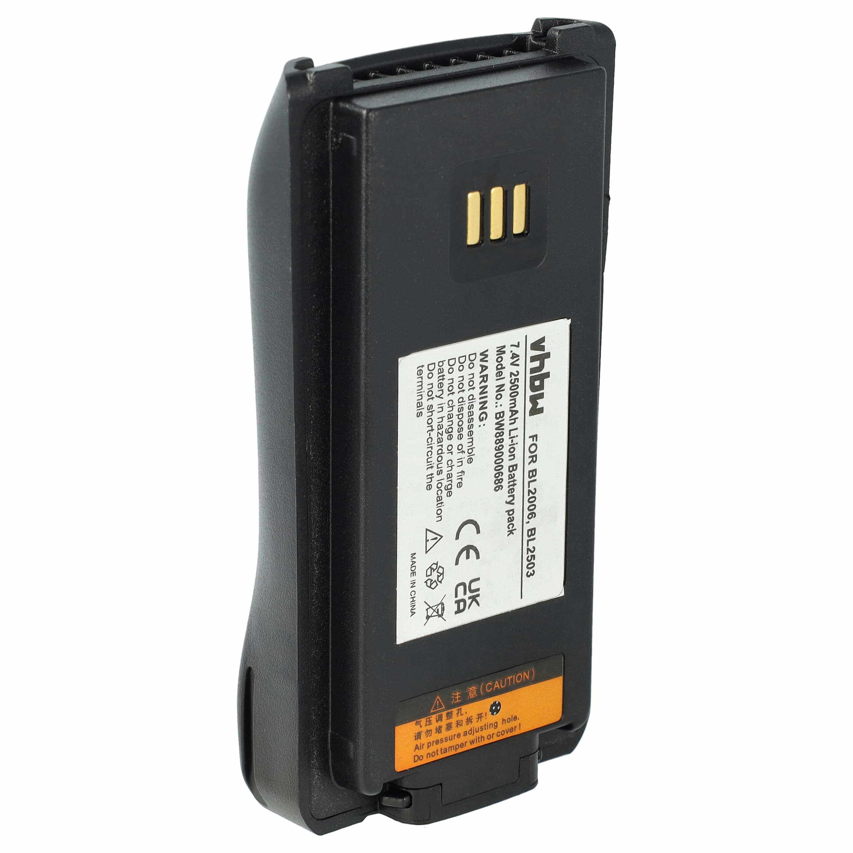 Radio Battery replaces Hyt BL2006Li, BL2008, BL2006, BL2503 - 2500 mAh 7.4 V Li-Ion