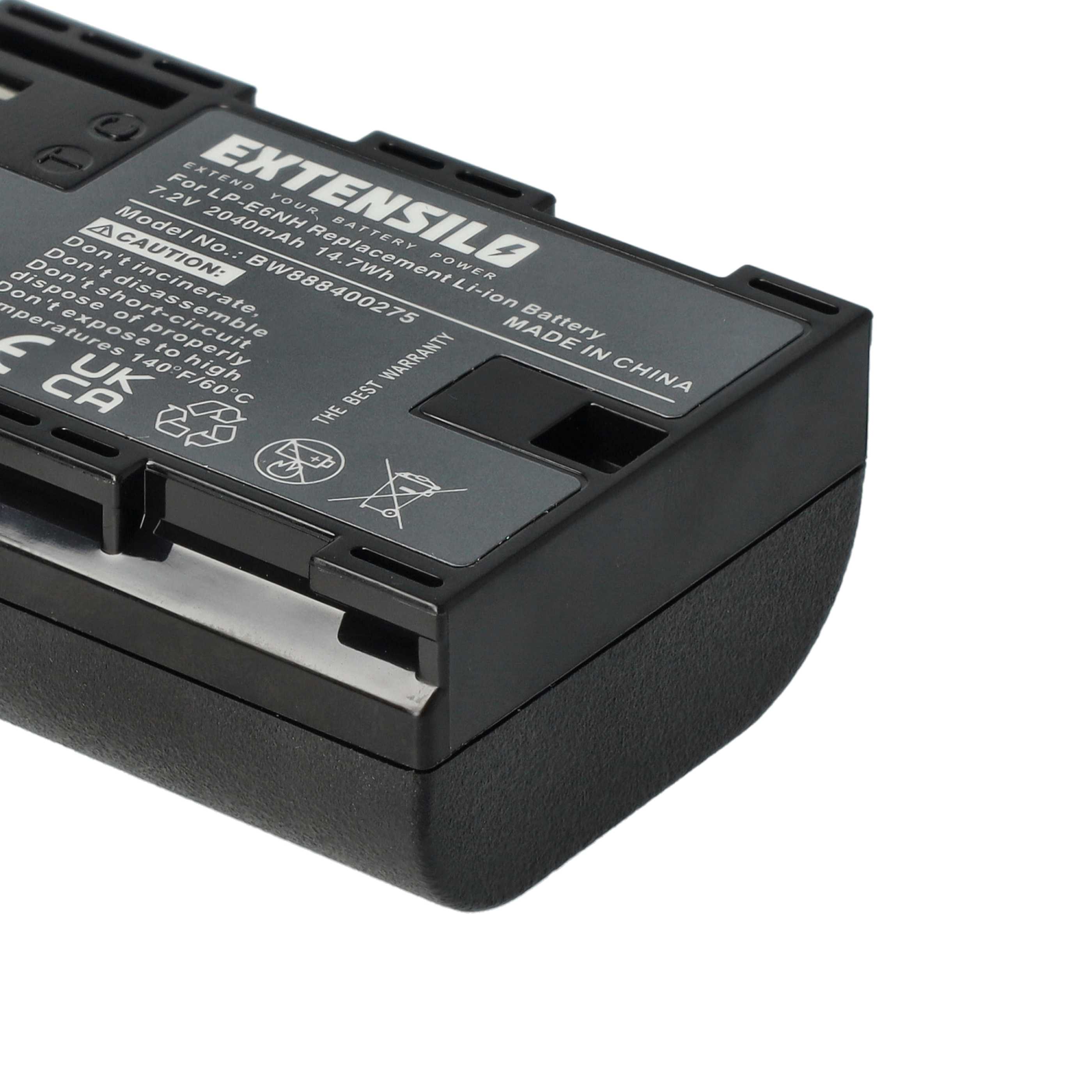 2x Battery replaces Canon LP-E6, LP-E6NH - 2040mAh, 7.2V, Li-Ion