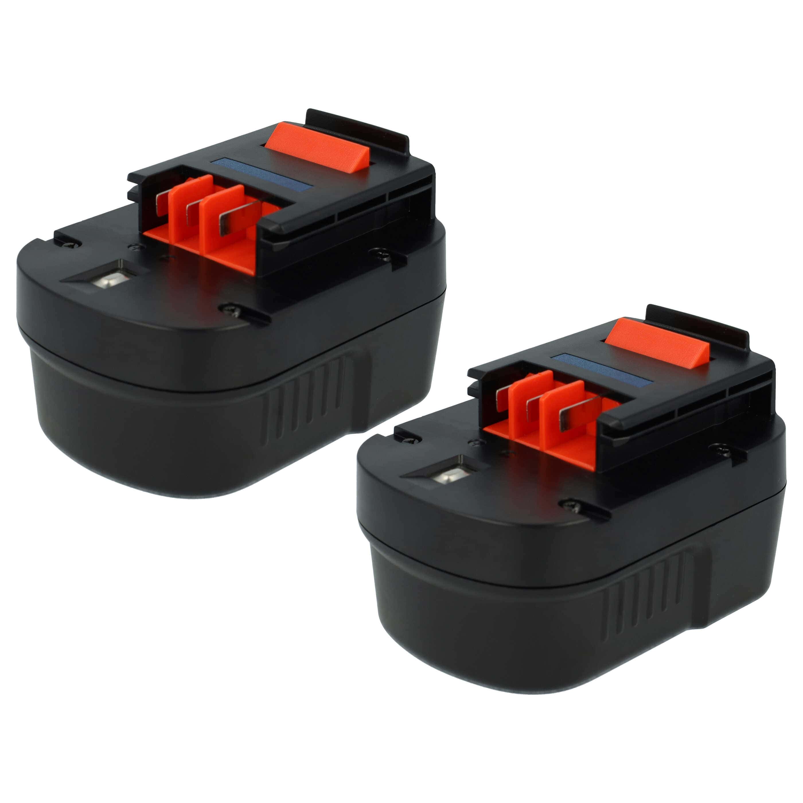 2x Battery replaces Black & Decker A12EX, A1712, A12-XJ, A12, A12E Electric Power Tool - 3300 mAh, 12 V, NiMH